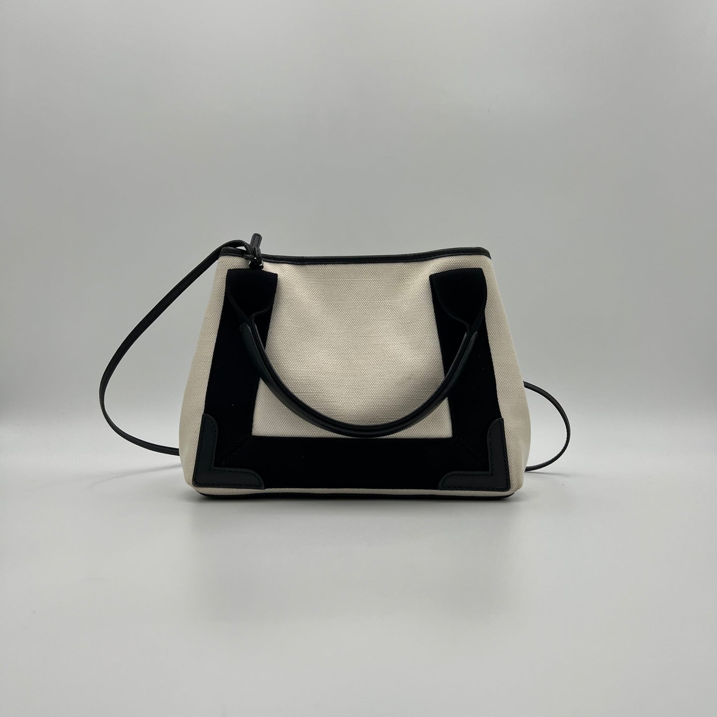 Balenciaga White Navy Cabas XS