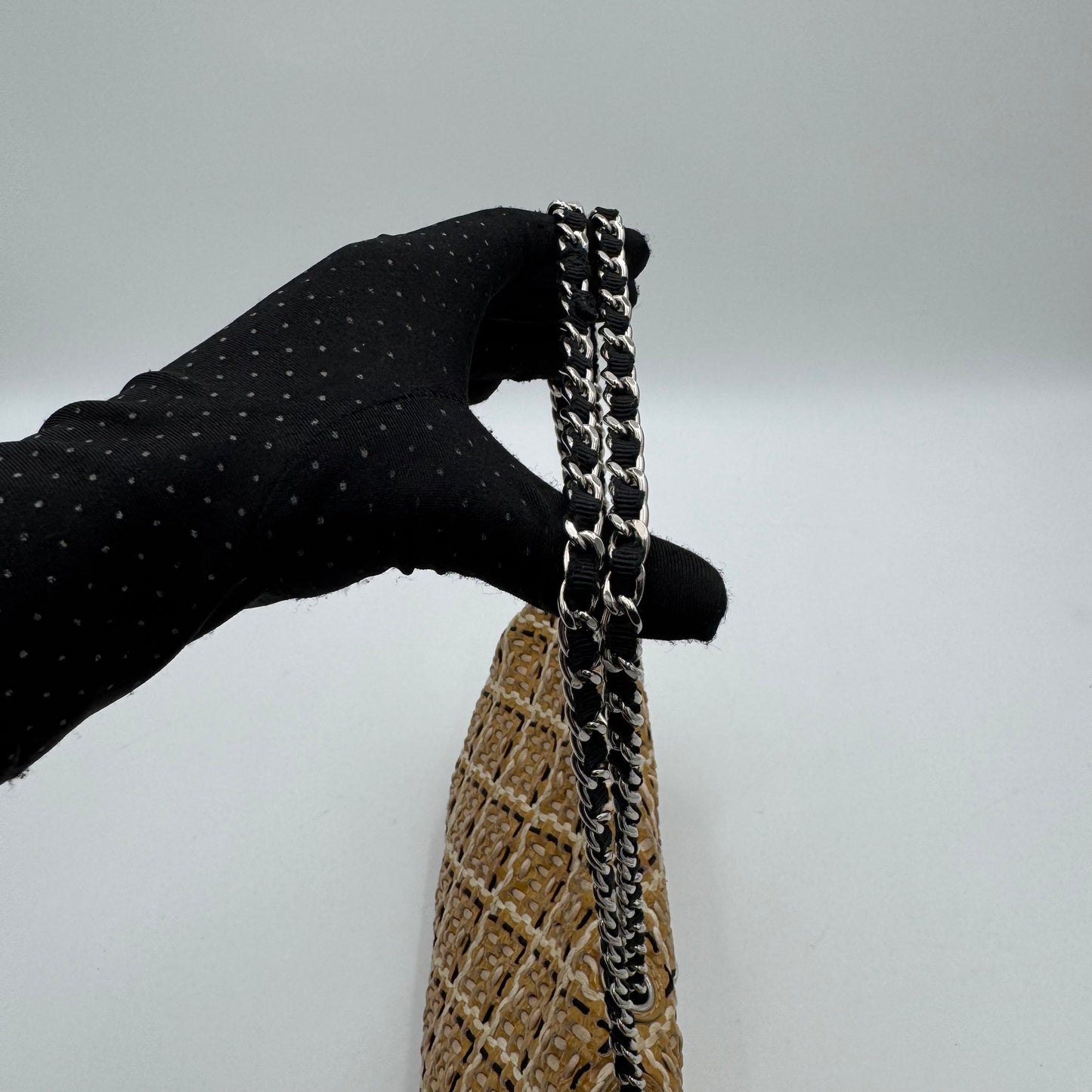 Chanel Yellow Patent Leather Tweed Flap Bag SHW Series 14