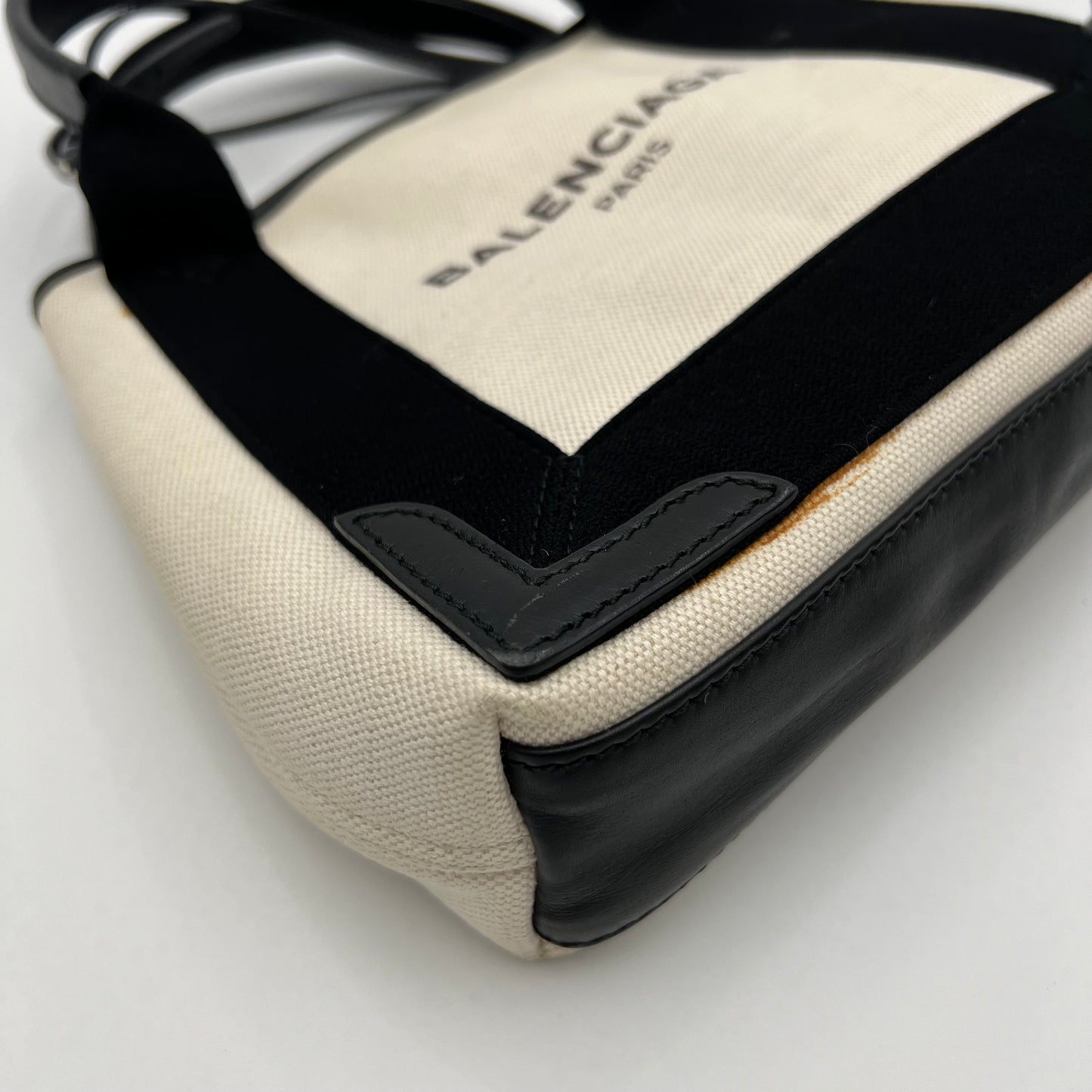 Balenciaga White Navy Cabas XS