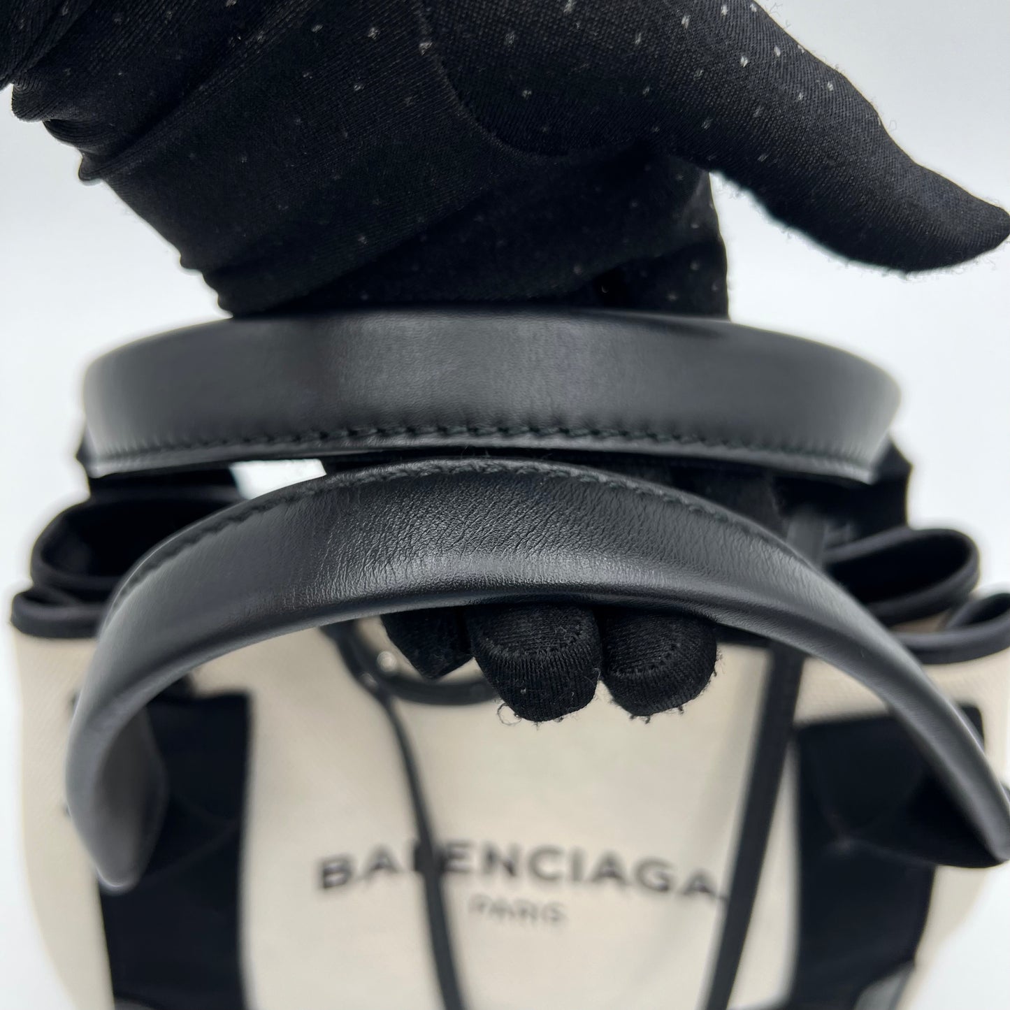 Balenciaga White Navy Cabas XS