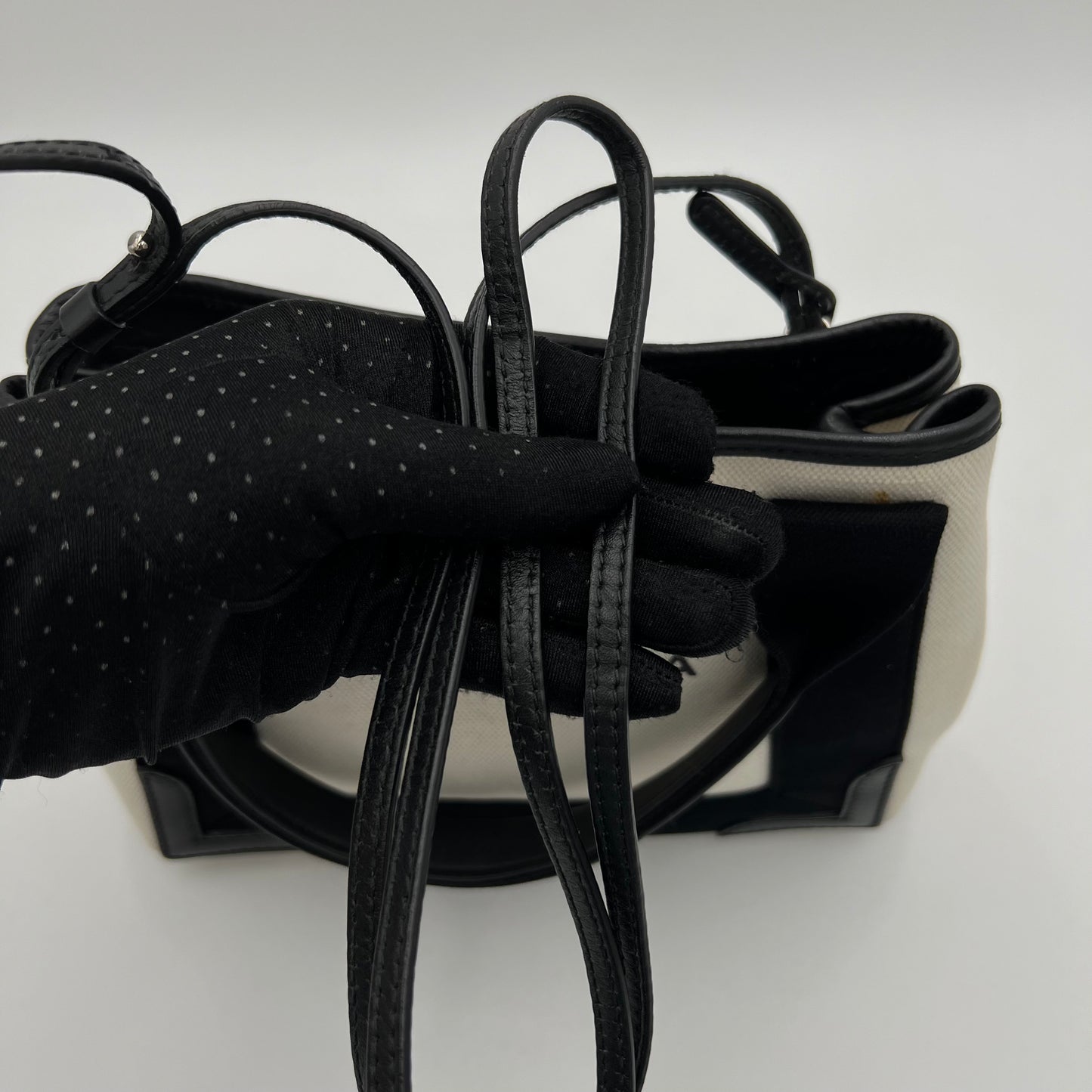 Balenciaga White Navy Cabas XS