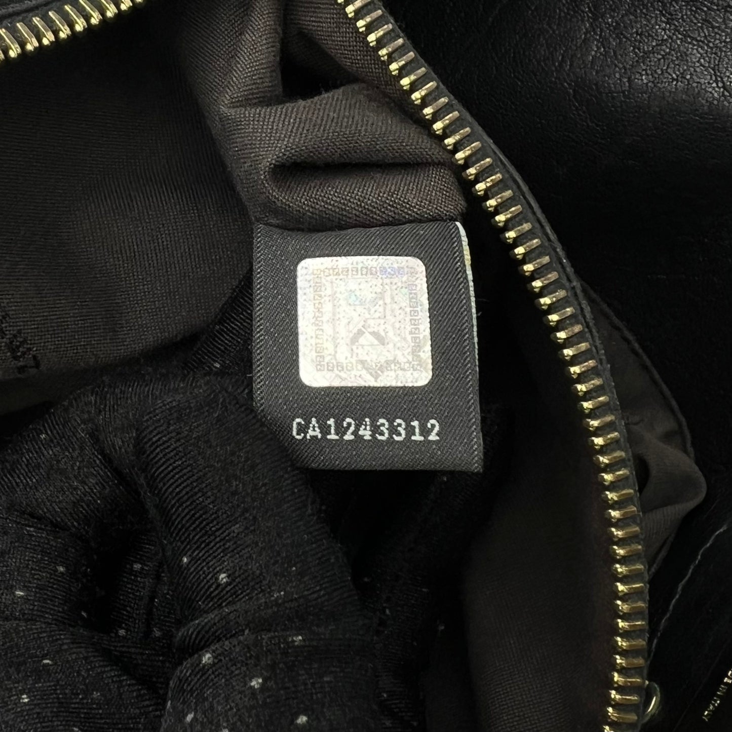 Fendi Black Pebbled Leather Mia Tote GHW