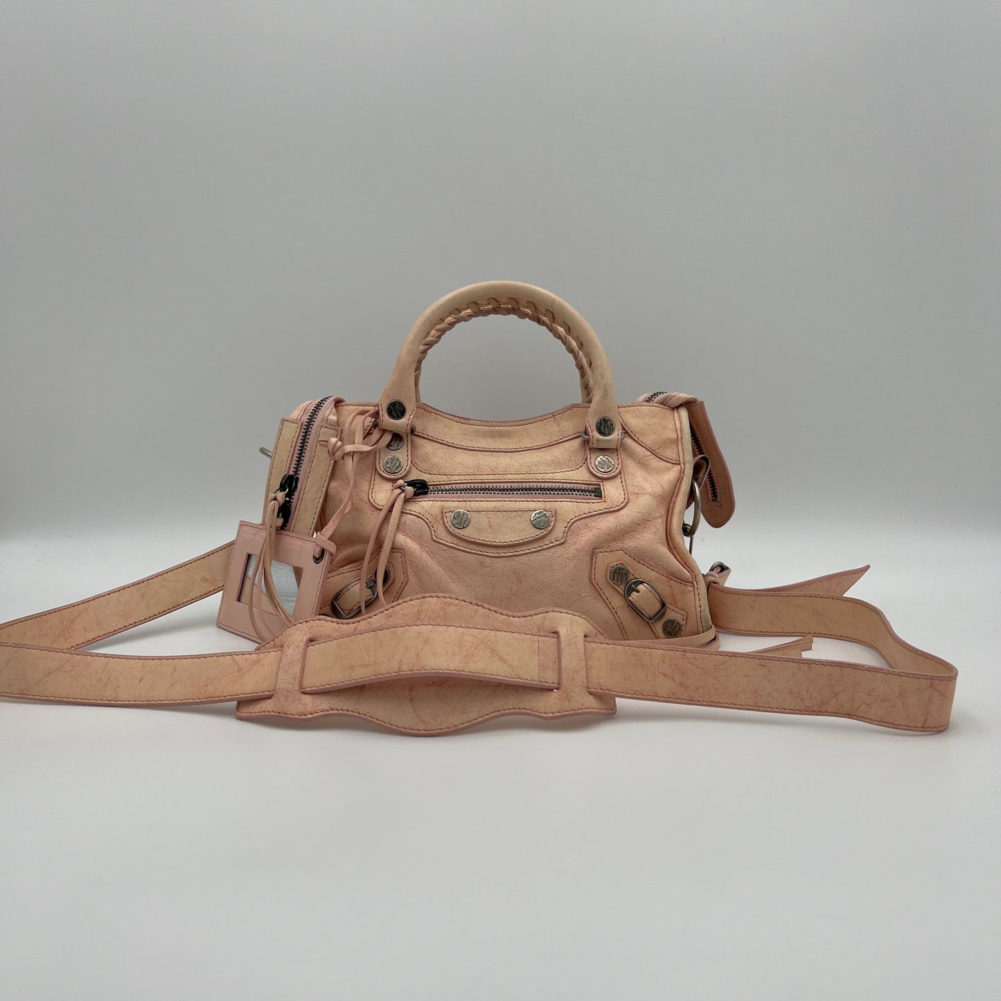 Balenciaga Soft Pink Marbled Leather Mini City