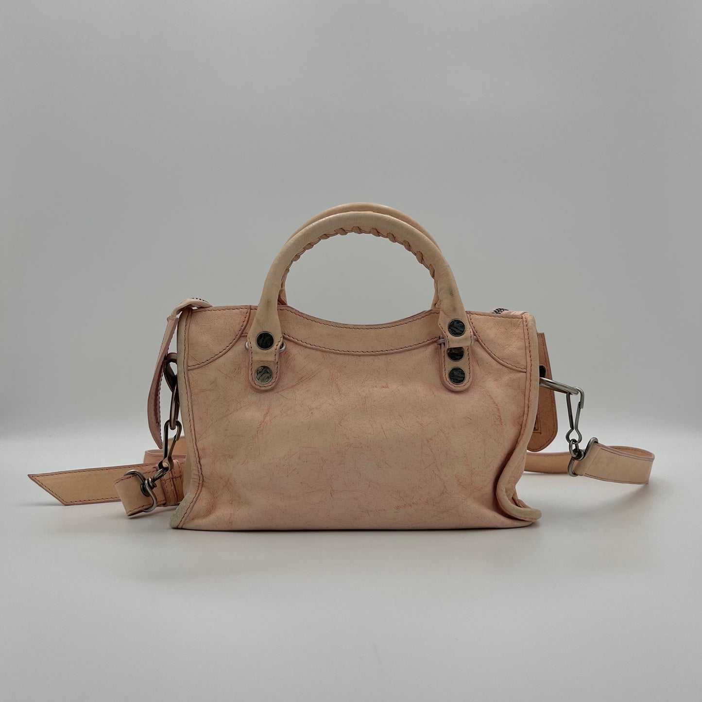 Balenciaga Soft Pink Marbled Leather Mini City