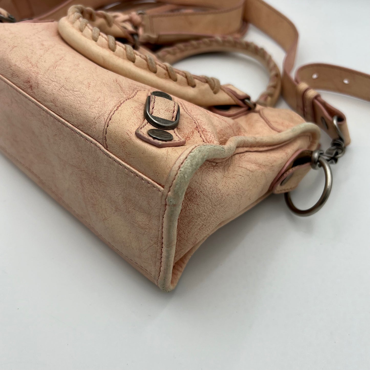 Balenciaga Soft Pink Marbled Leather Mini City