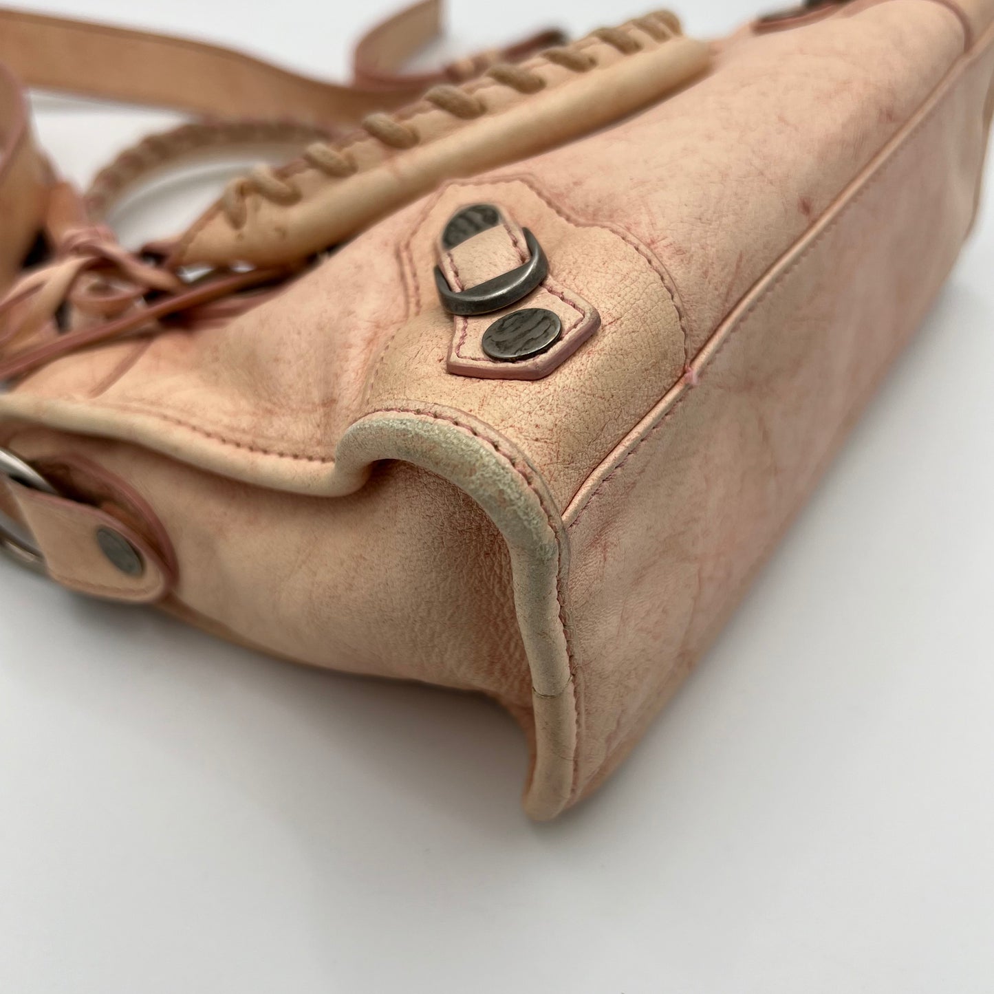 Balenciaga Soft Pink Marbled Leather Mini City