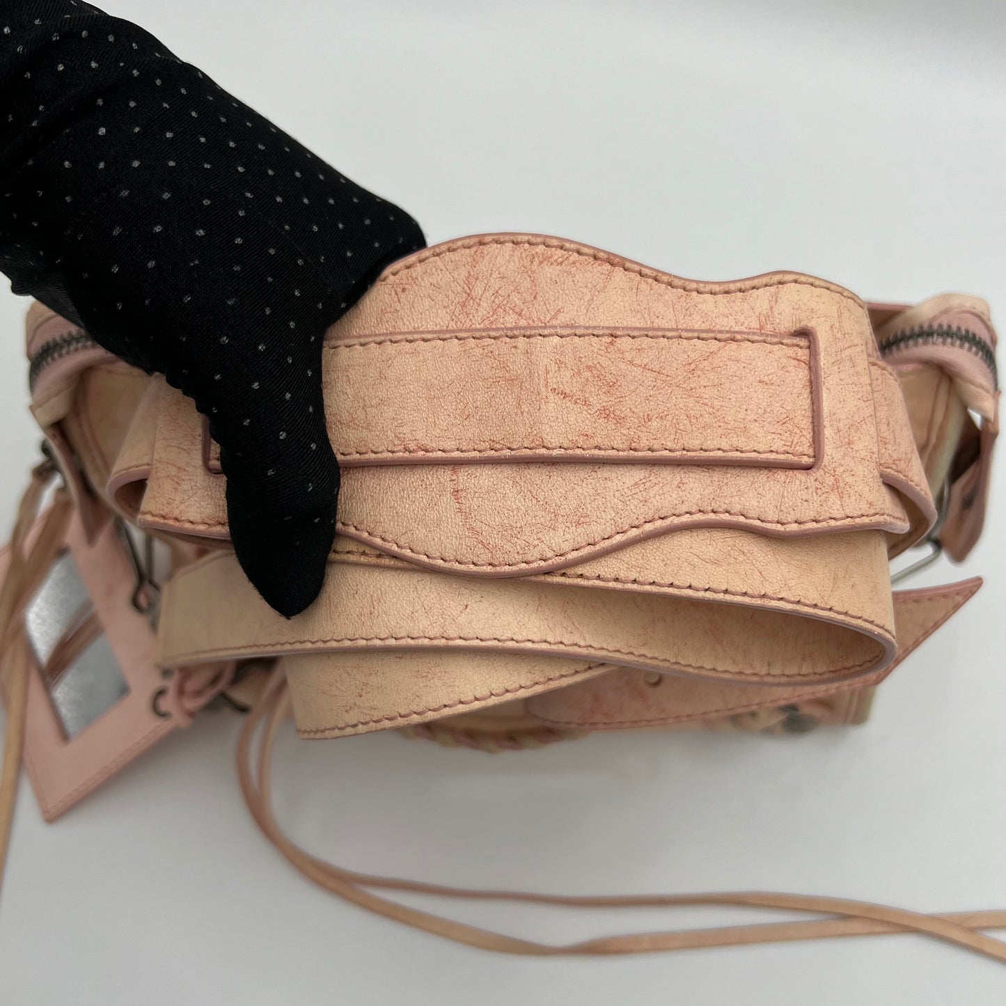 Balenciaga Soft Pink Marbled Leather Mini City