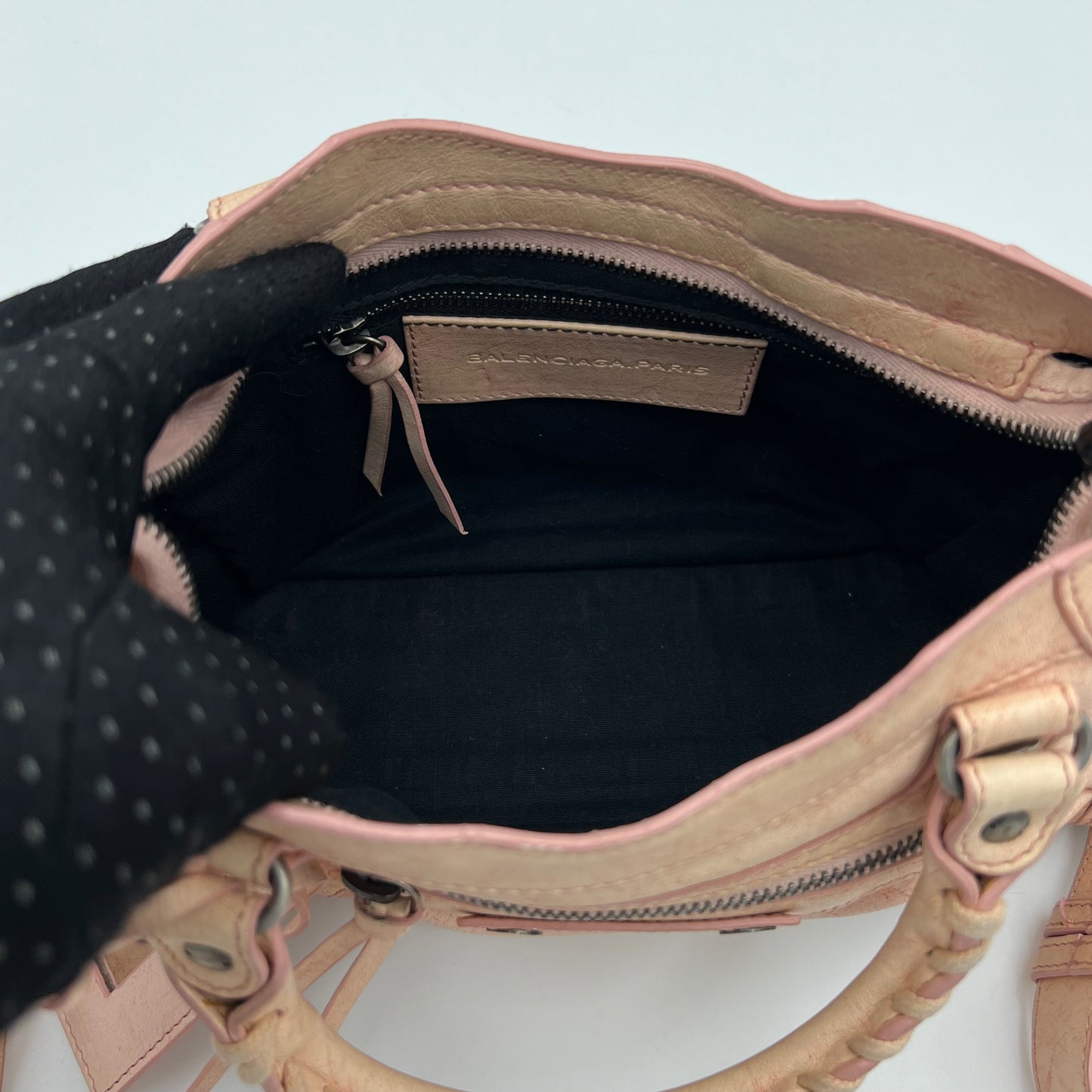 Balenciaga Soft Pink Marbled Leather Mini City