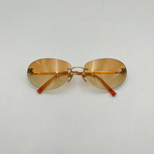 Chanel Vintage Orange Rimless Sunglasses