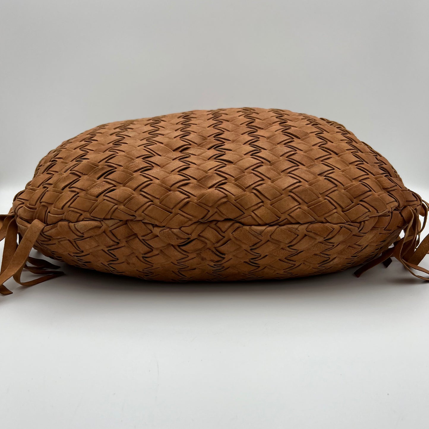 Miu Miu Brown Woven Fringe Large Hobo Bag