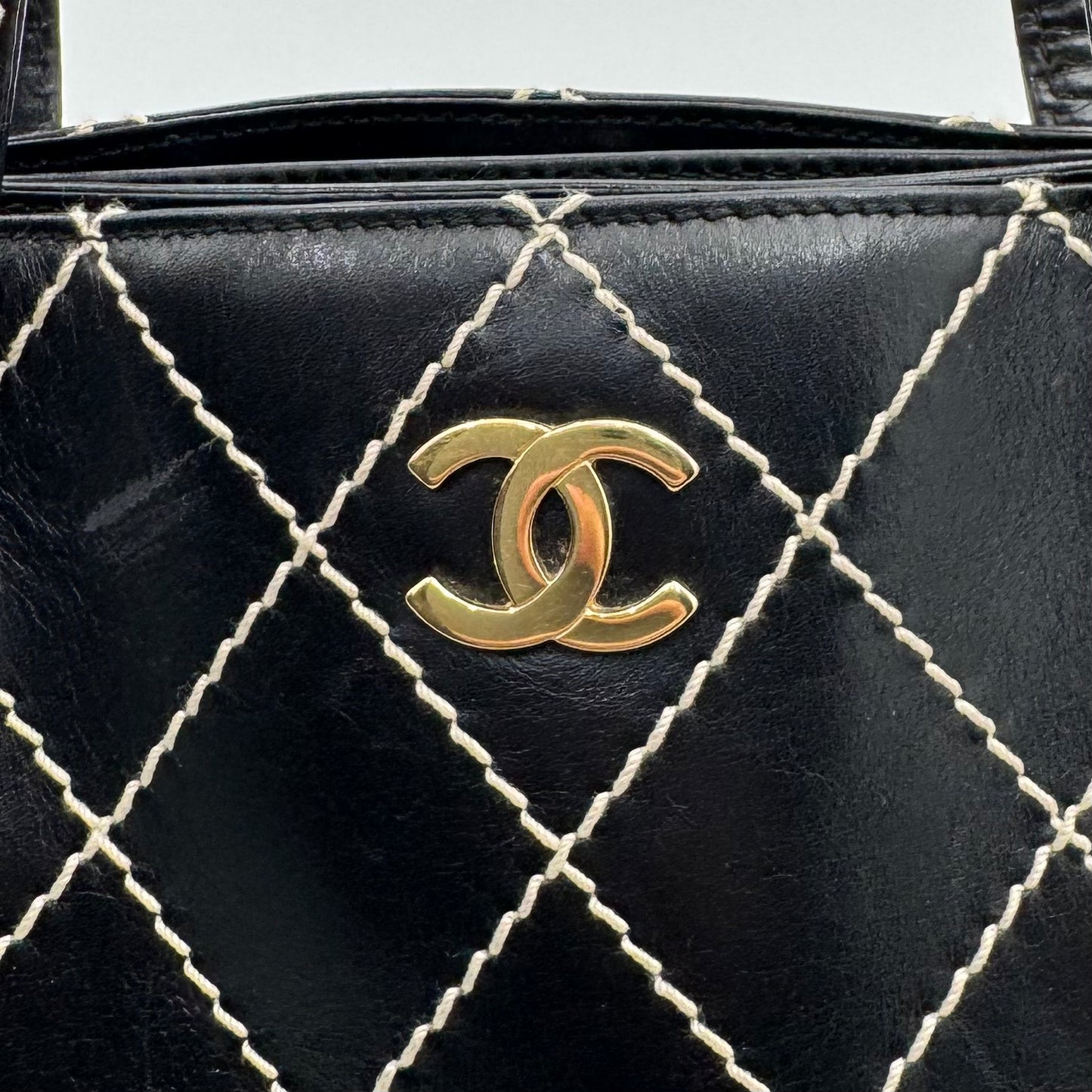 Chanel Black Calfskin Wild Stitch Large Tote Series 7