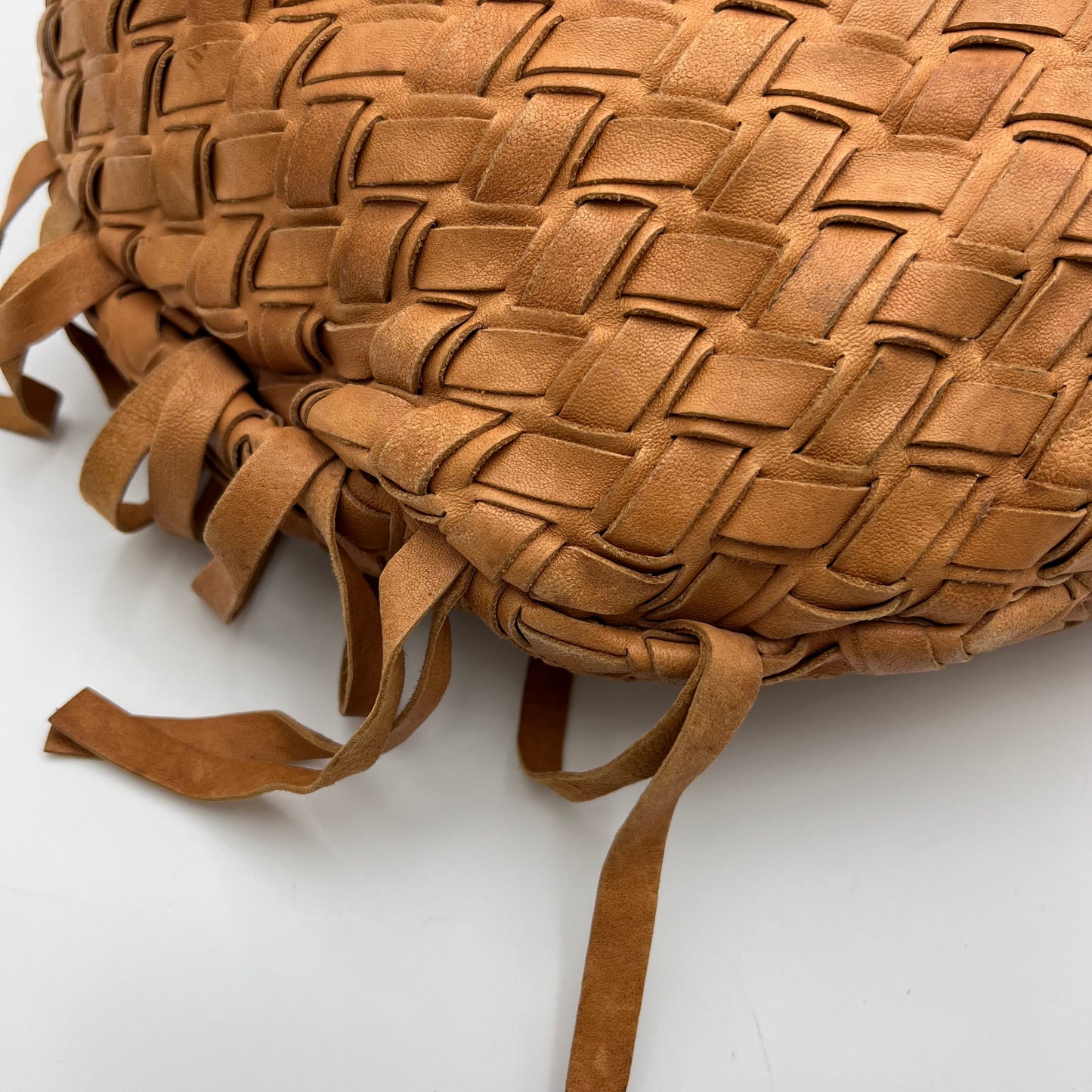 Miu Miu Brown Woven Fringe Large Hobo Bag