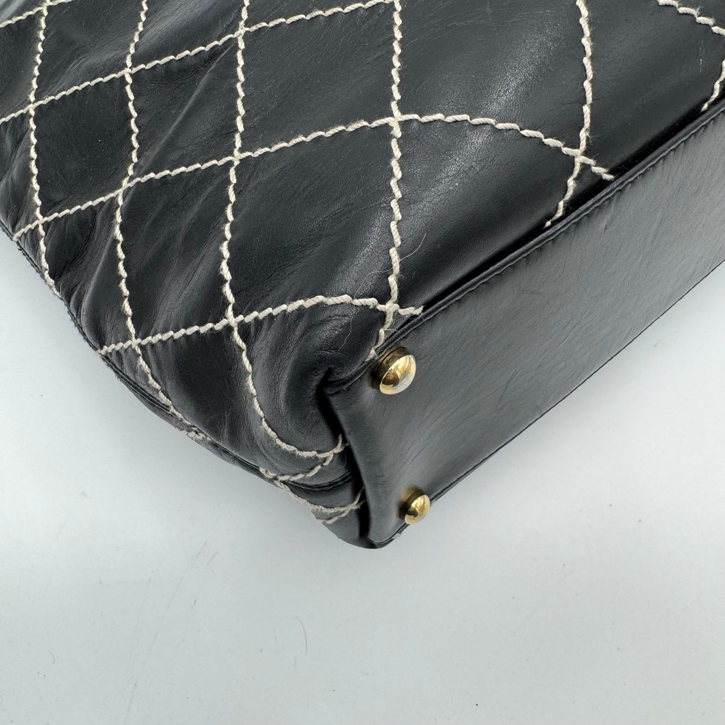 Chanel Black Calfskin Wild Stitch Large Tote Series 7