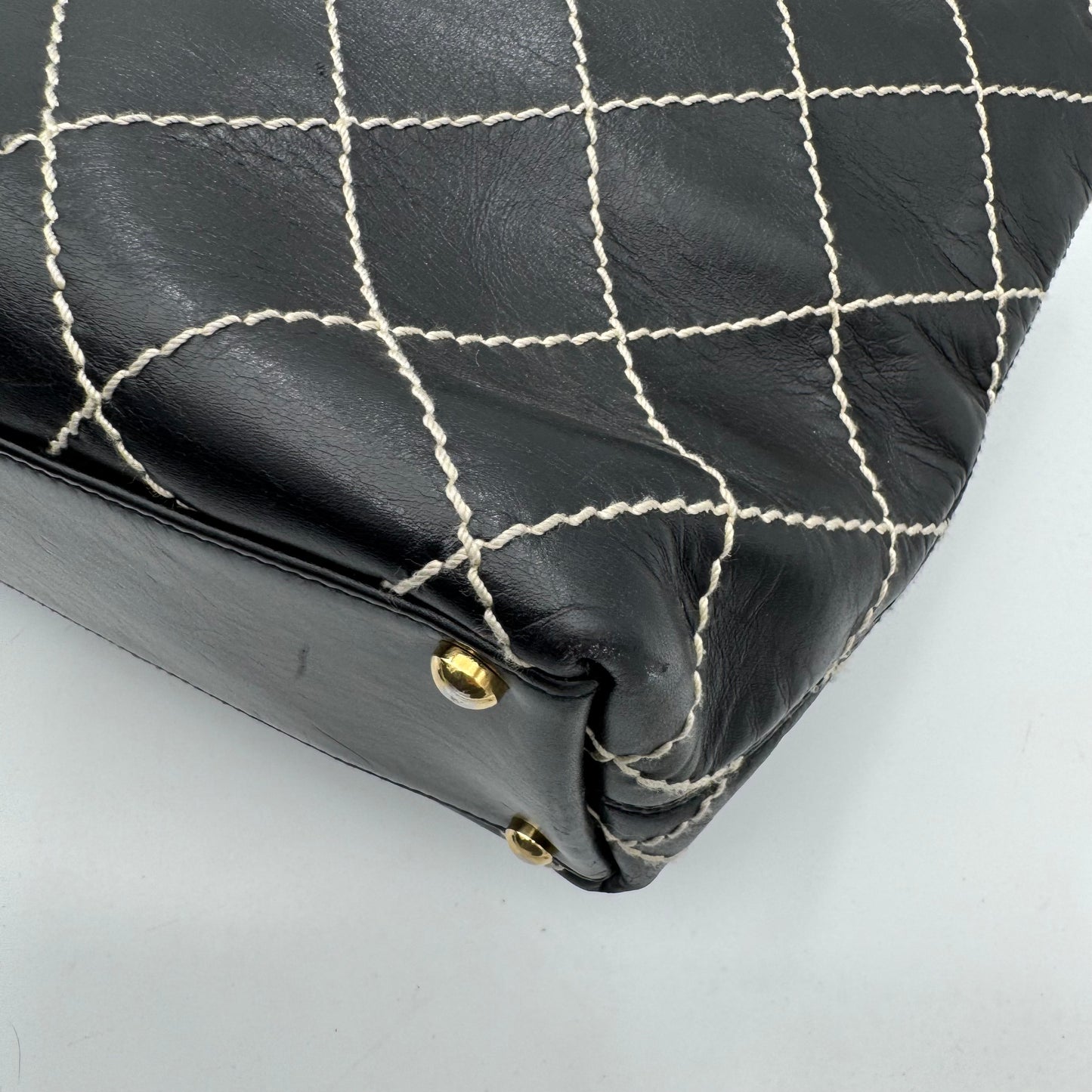 Chanel Black Calfskin Wild Stitch Large Tote Series 7