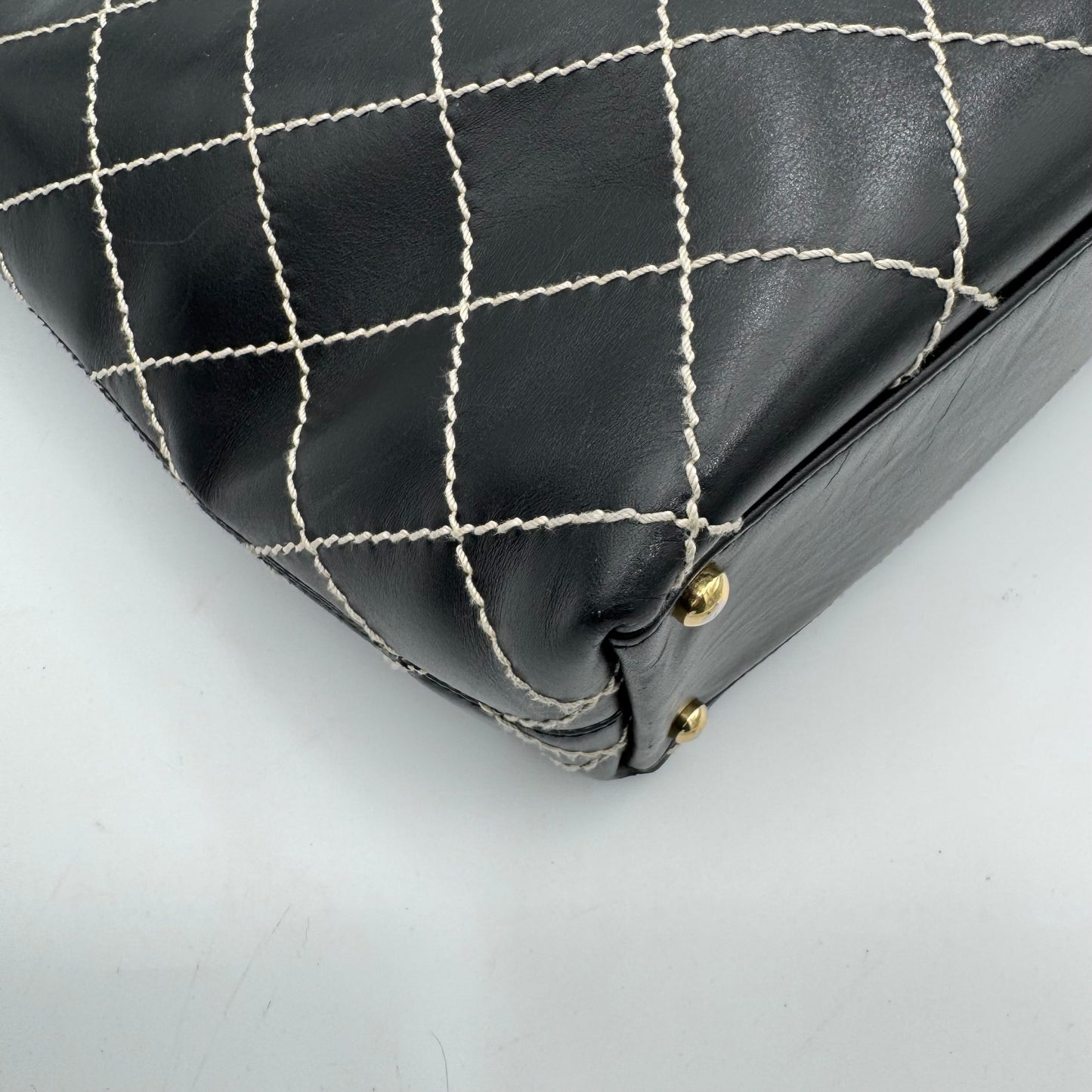 Chanel Black Calfskin Wild Stitch Large Tote Series 7