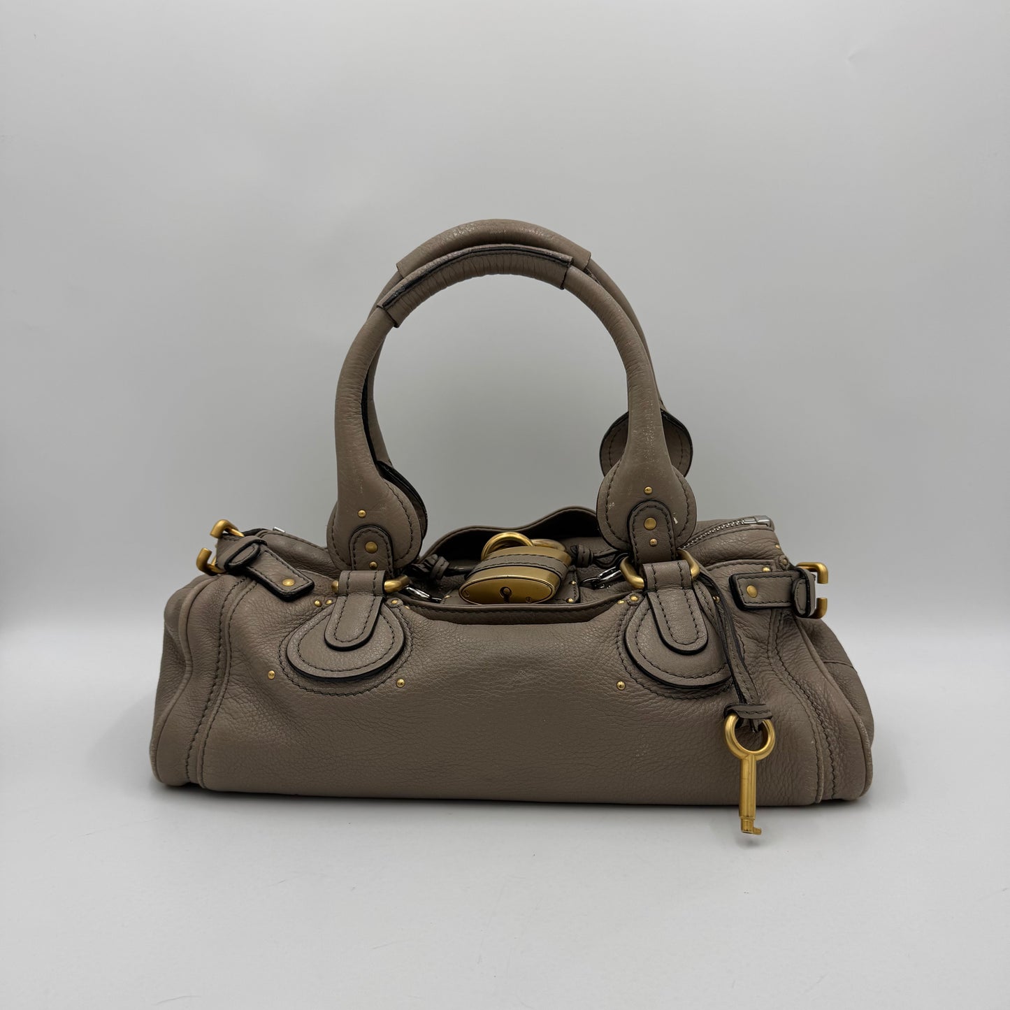 Chloe Taupe Leather Paddington GHW