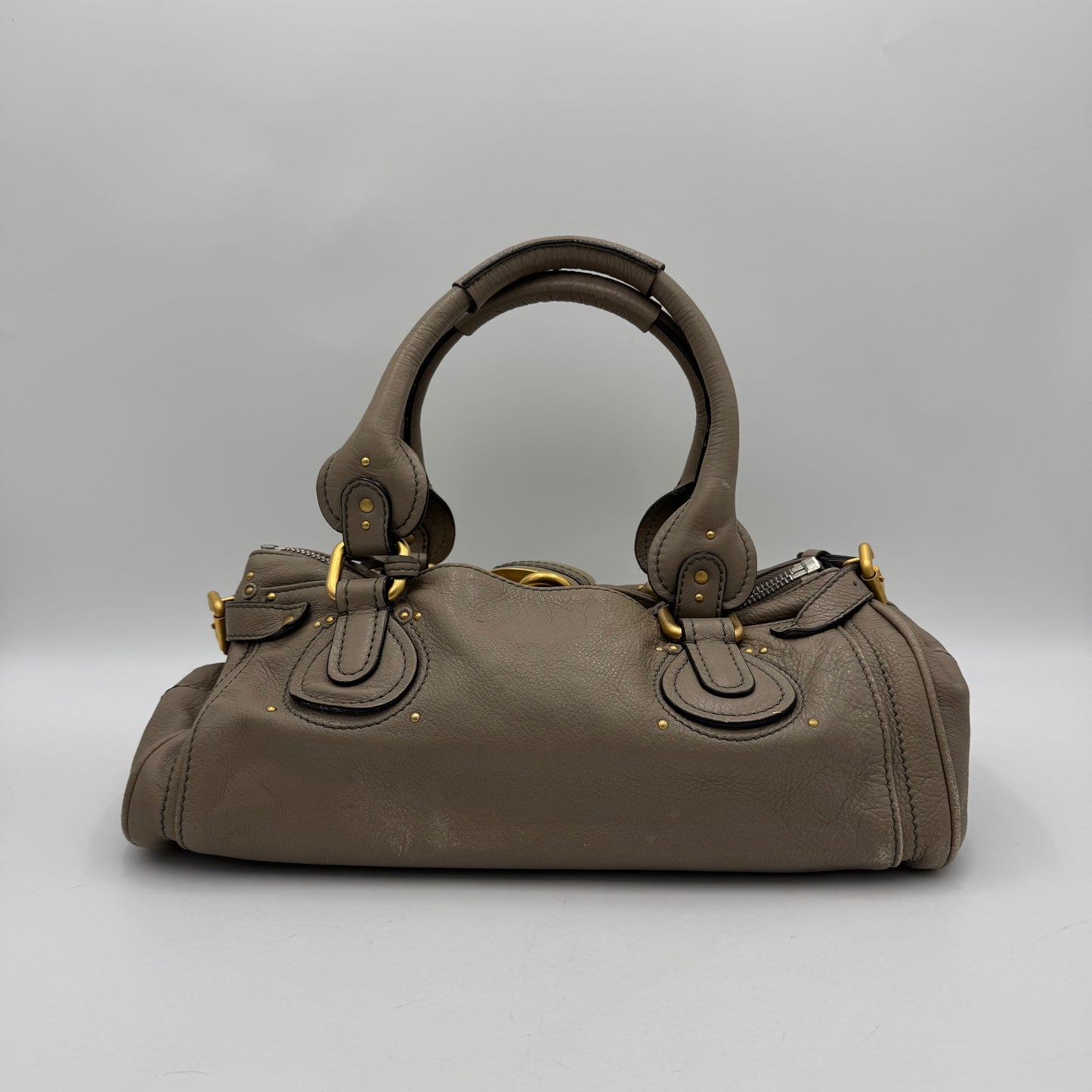 Chloe Taupe Leather Paddington GHW
