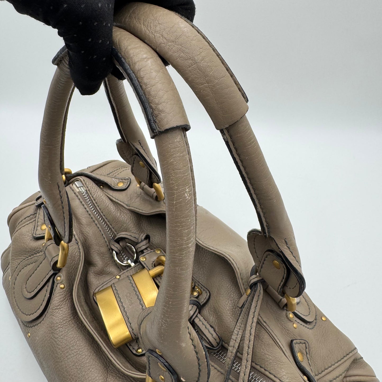 Chloe Taupe Leather Paddington GHW