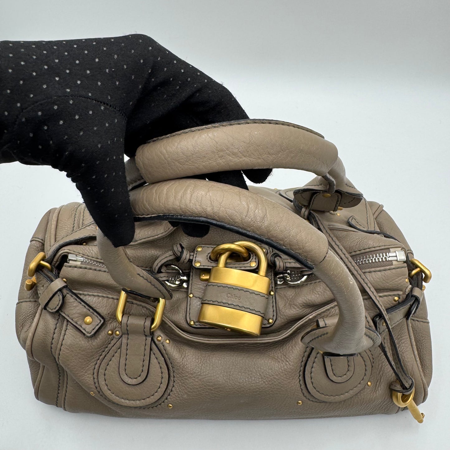 Chloe Taupe Leather Paddington GHW
