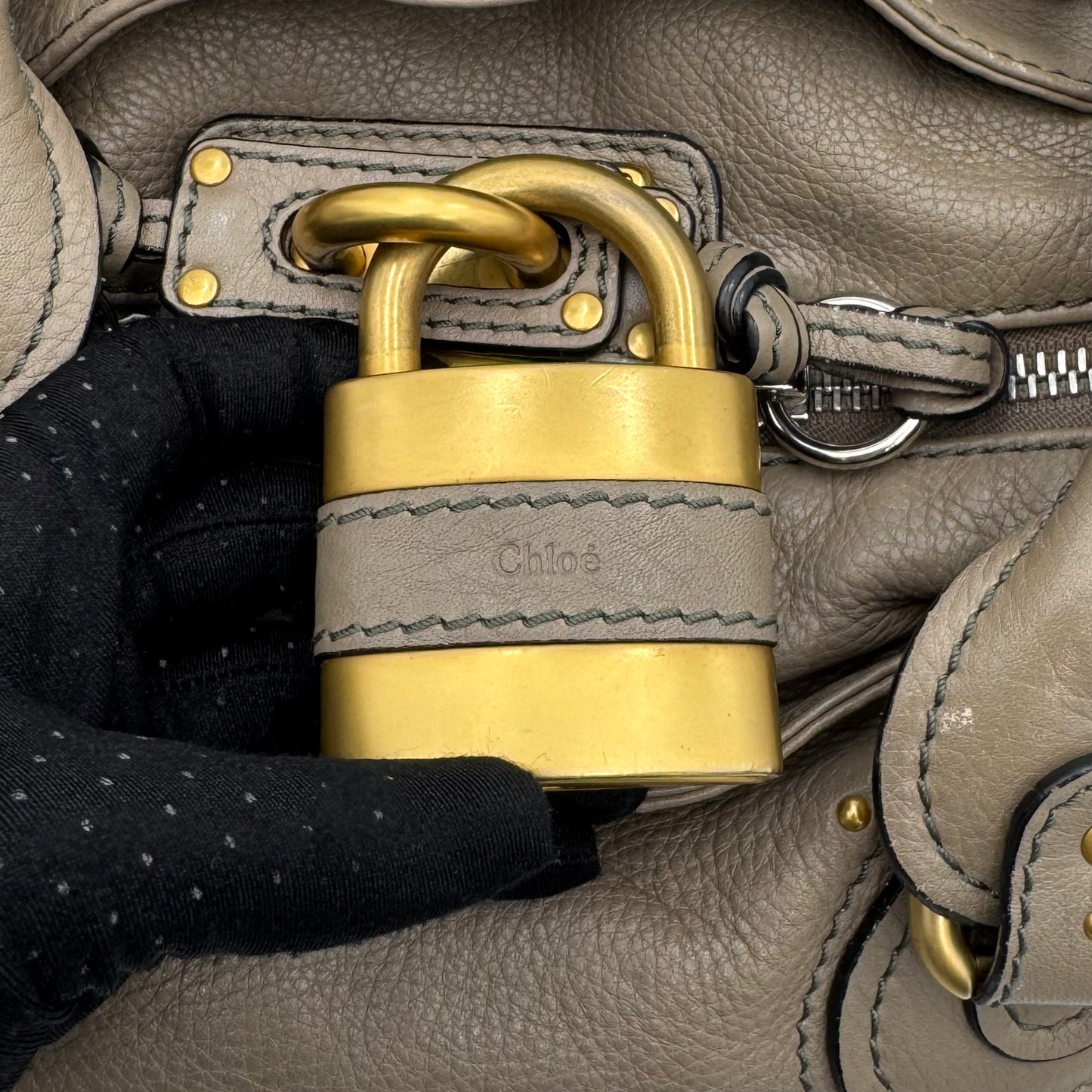 Chloe Taupe Leather Paddington GHW