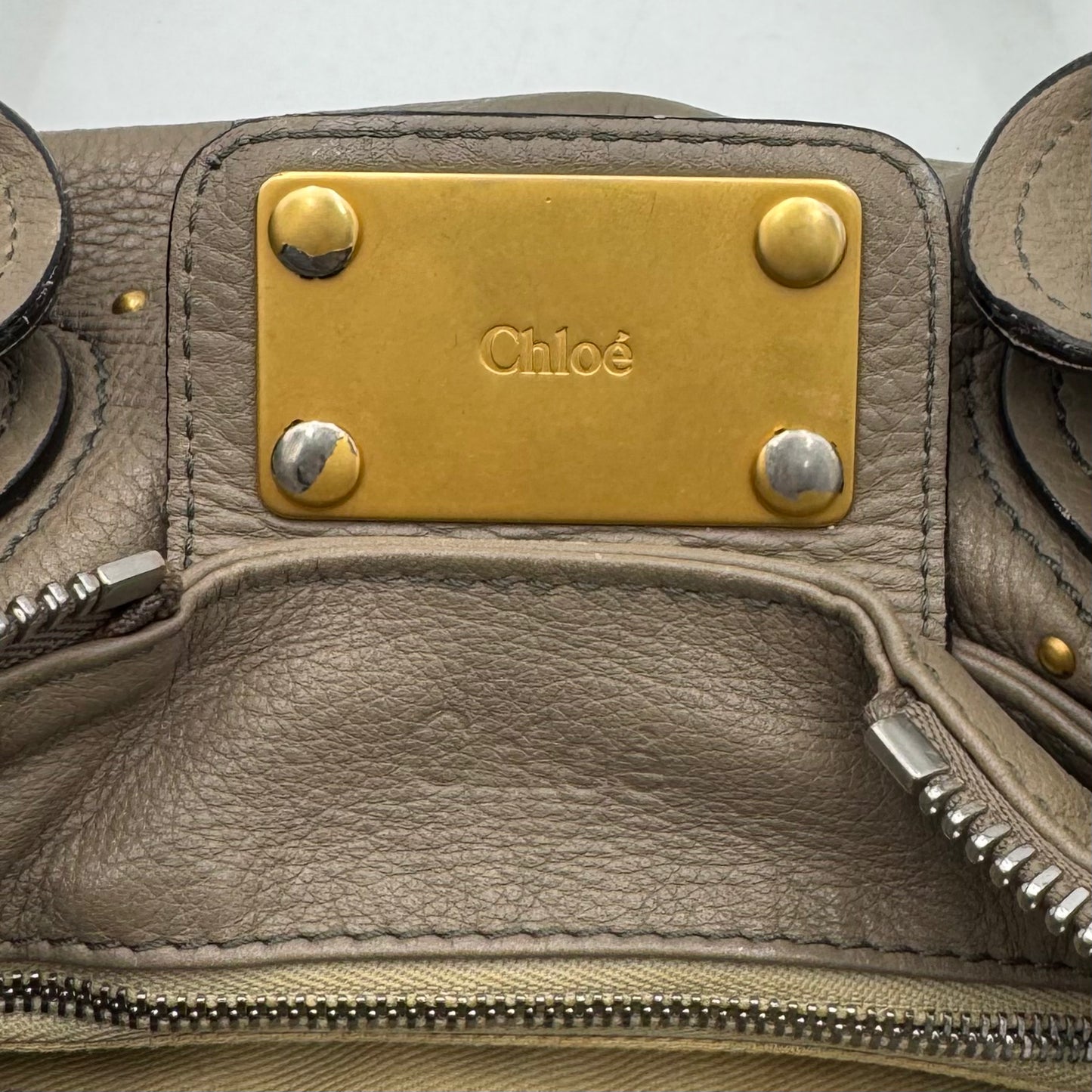 Chloe Taupe Leather Paddington GHW