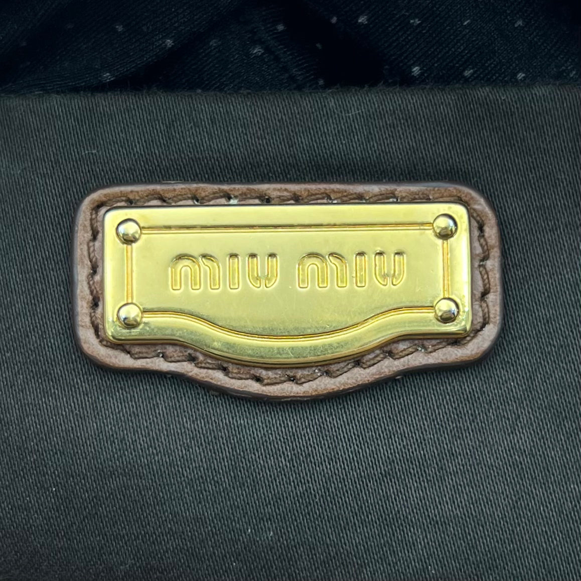 Miu Miu Cognac Brown Lux Vitello Bow Satchel Bag