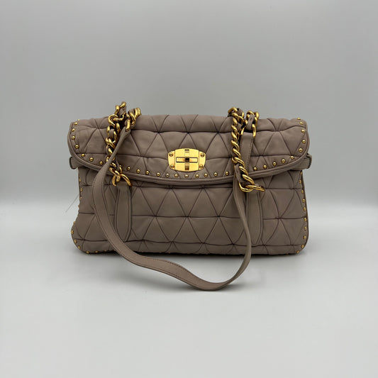 Miu Miu Quilted Leather Studded Chain Shoulder Bag