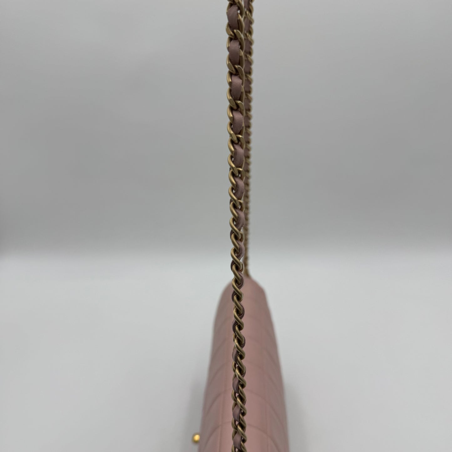 Chanel Pink Lambskin Chocolate Bar East West Shoulder Bag