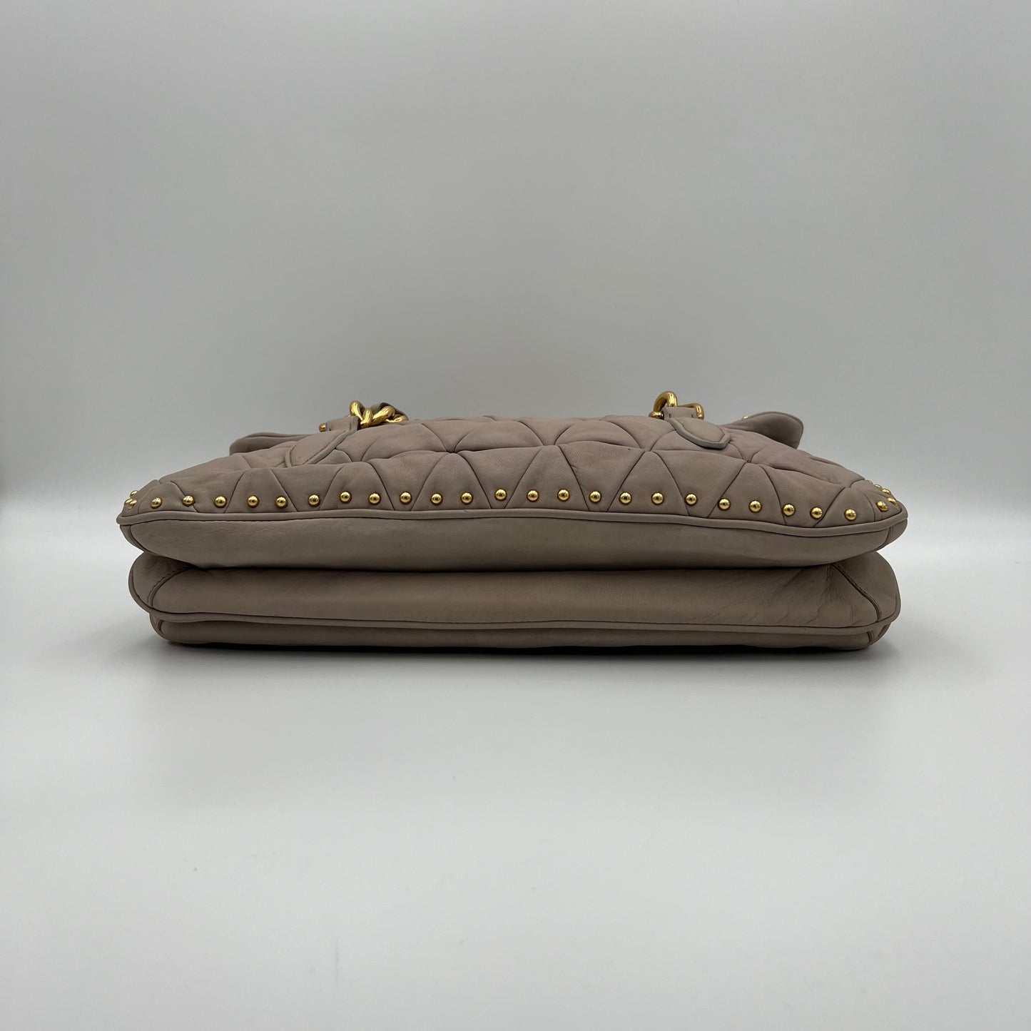Miu Miu Quilted Leather Studded Chain Shoulder Bag