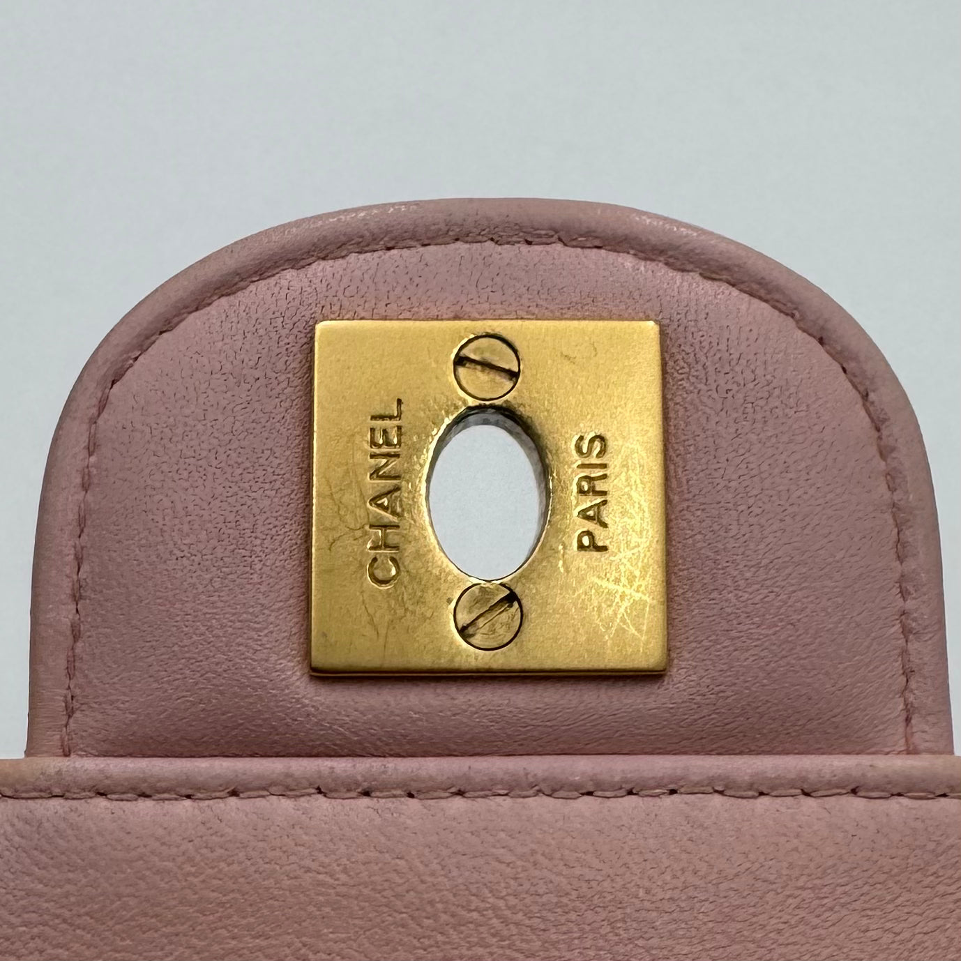 Chanel Pink Lambskin Chocolate Bar East West Shoulder Bag