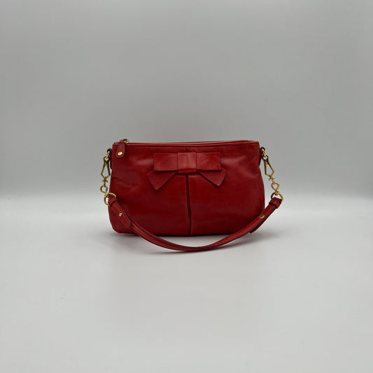 Miu Miu Red Vitello Shine Bow Pochette