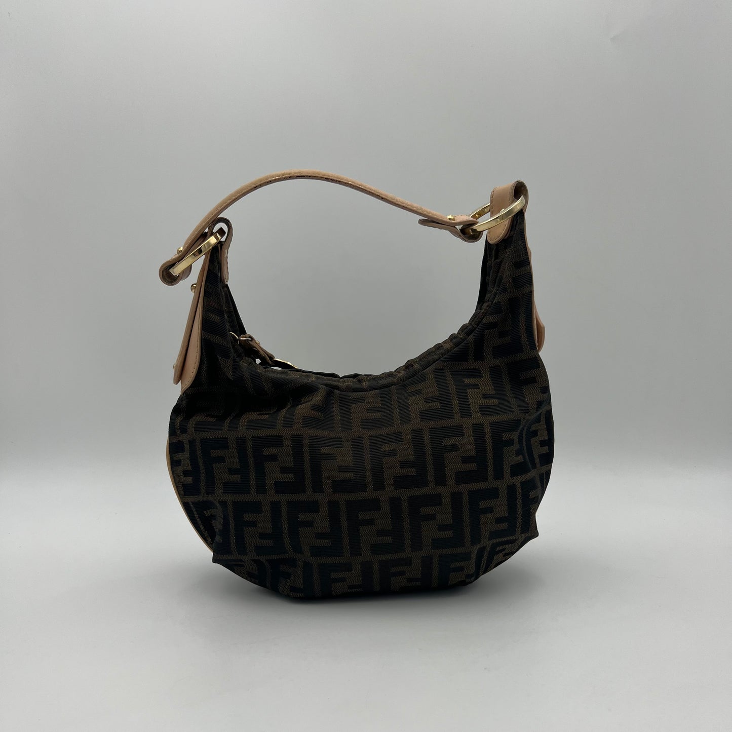 Fendi Tobacco Zucca Light Pink Leather Chef Hobo Bag