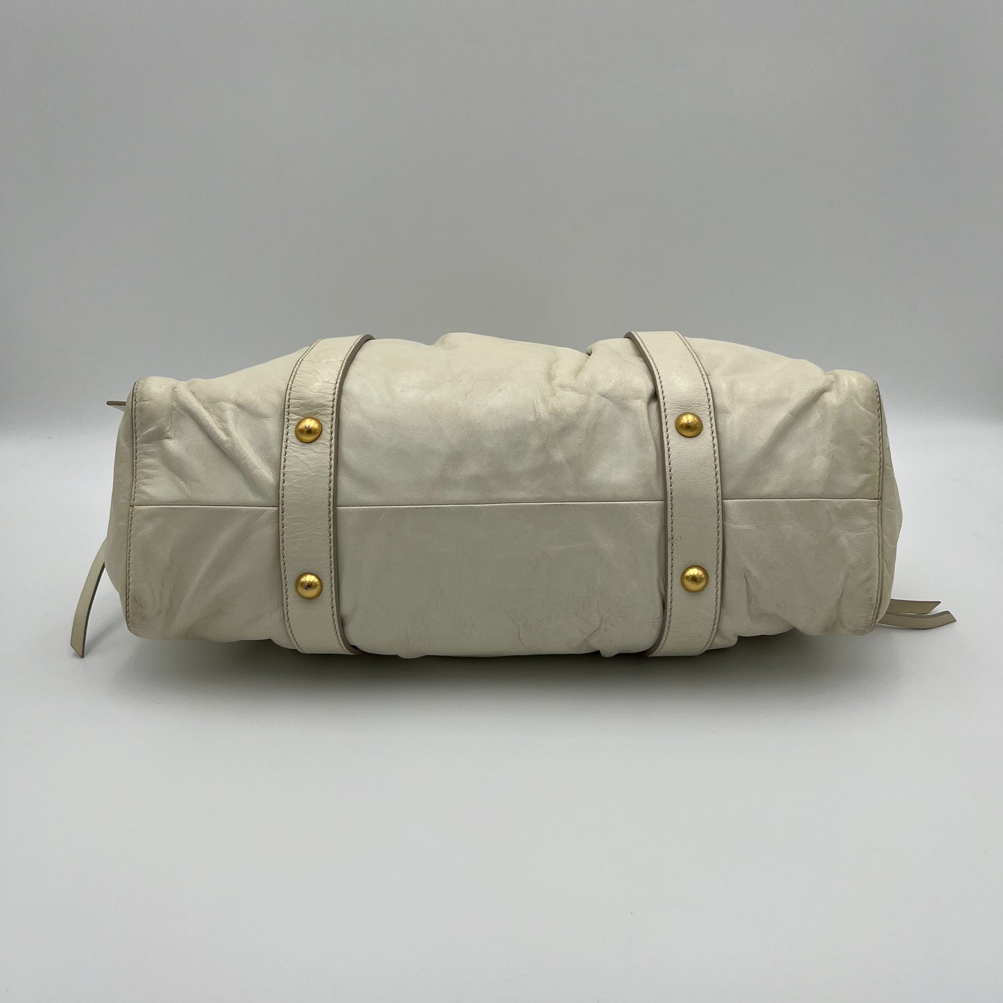 Miu Miu Off White Vitello Lux Handbag