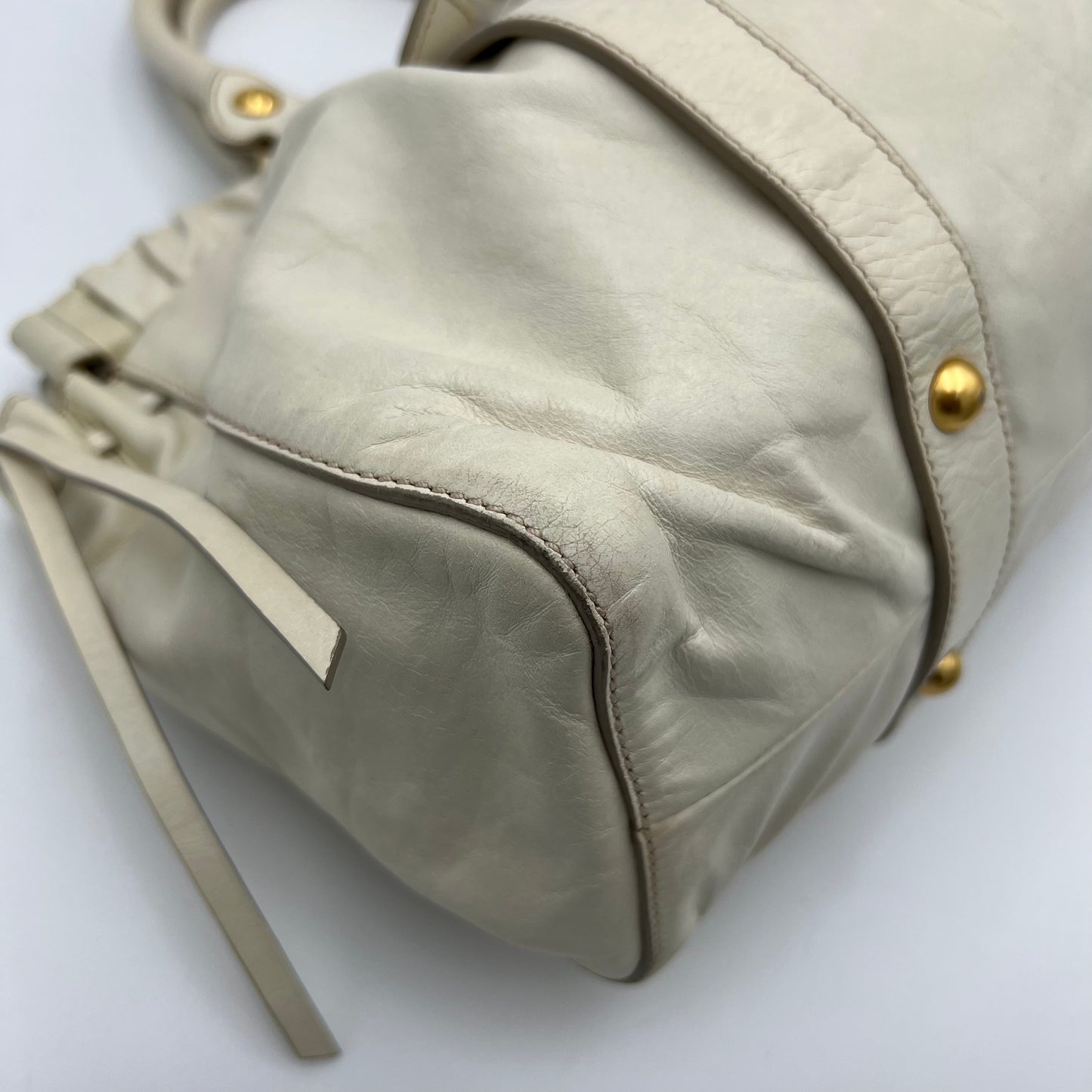 Miu Miu Off White Vitello Lux Handbag