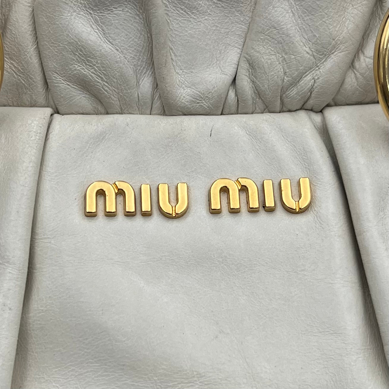 Miu Miu Off White Vitello Lux Handbag
