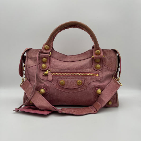 Balenciaga Pink Motocross Part Time Giant 21 City Bag GHW
