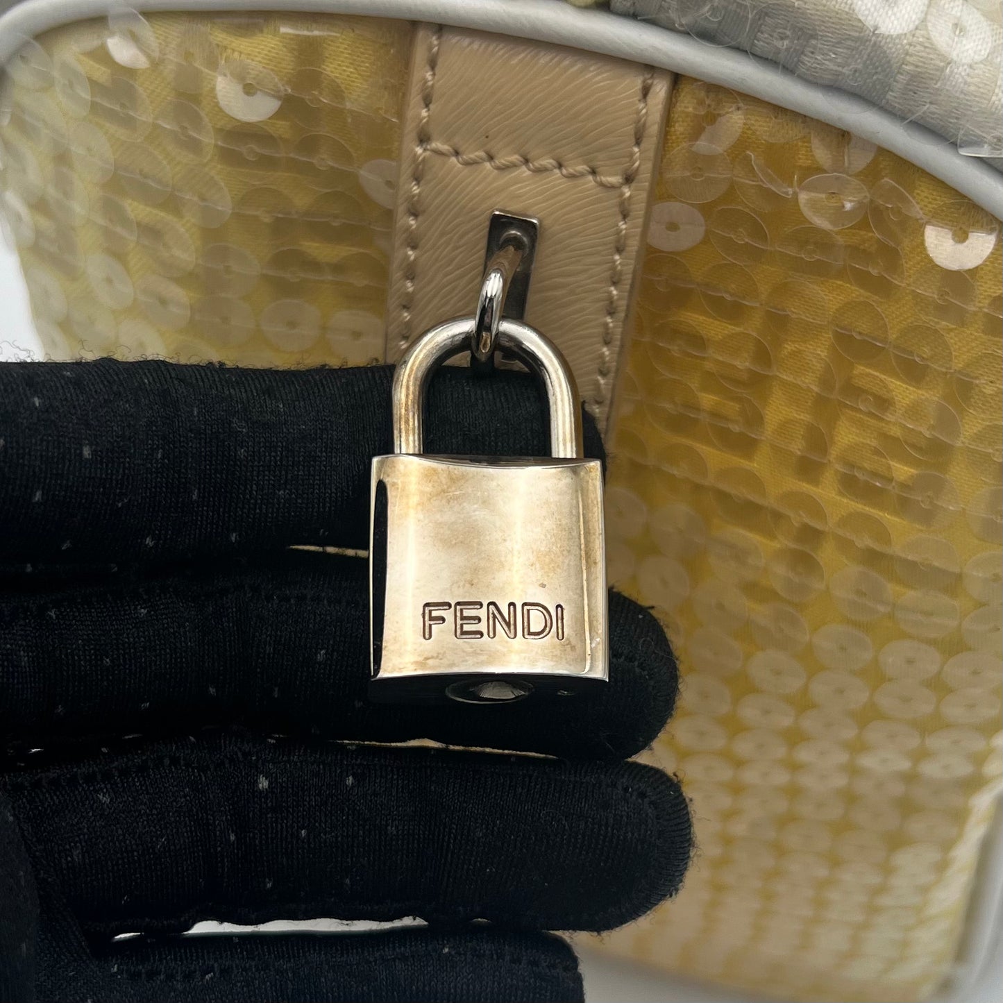 Fendi Yellow Ombre Zucchino Sequin Embellished Forever Boston 25