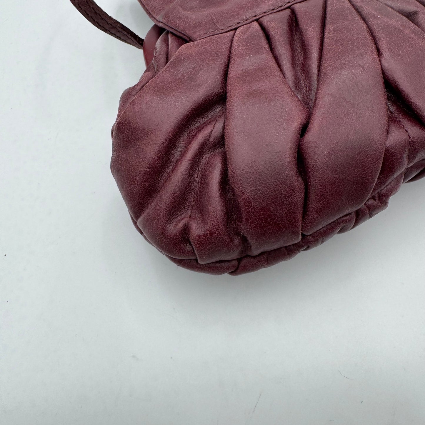 Miu Miu Burgundy Quilted Matelasse Leather Buckle Flap Shoulder Bag GHW
