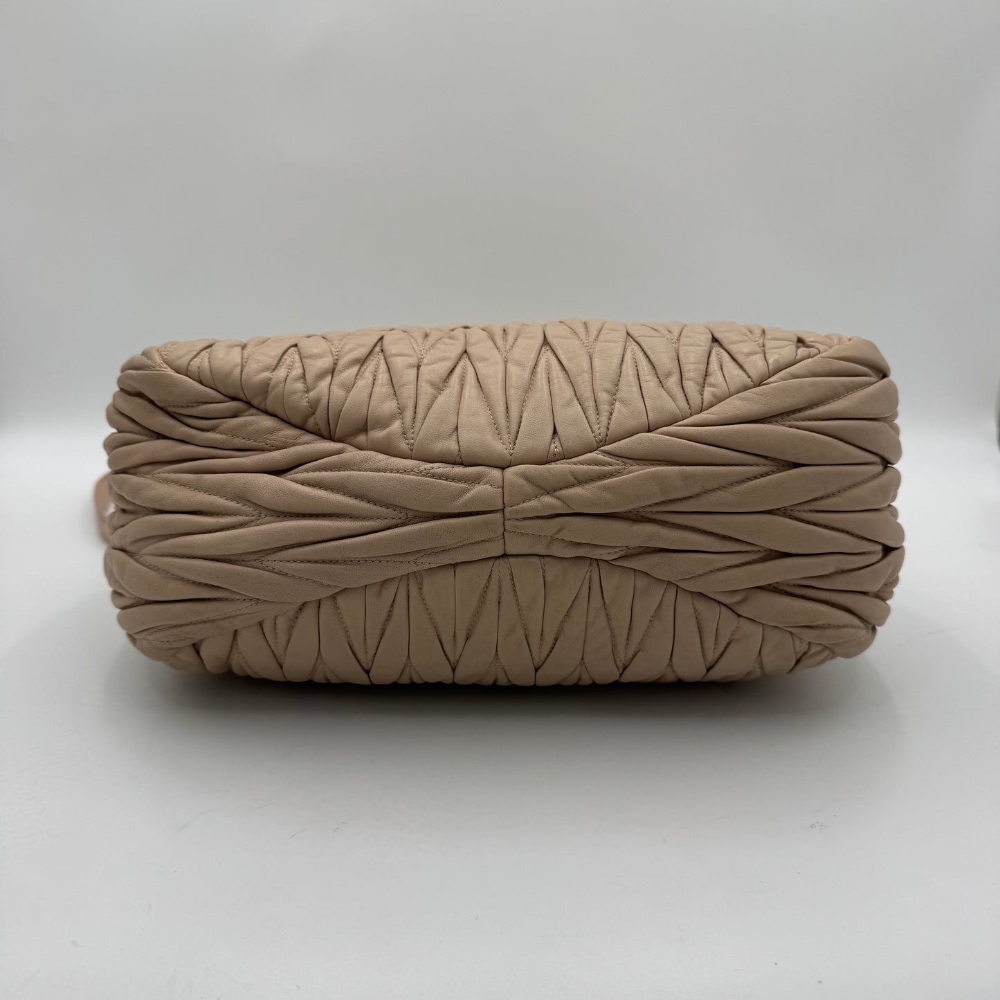 Miu Miu Beige Matelasse Nappa Leather Tote