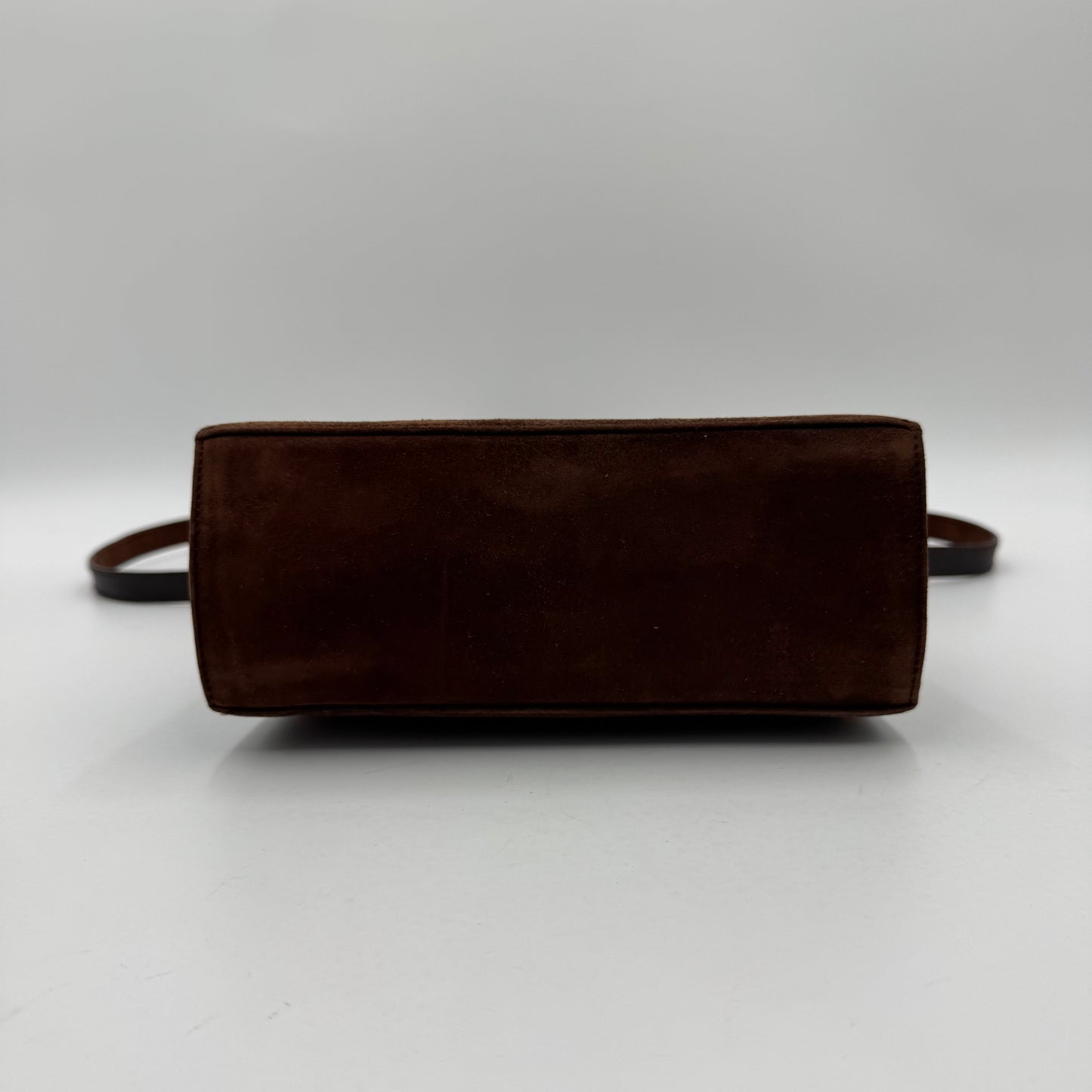 Salvatore Ferragamo Brown Suede Gancini Two-Way Top Handle Handbag