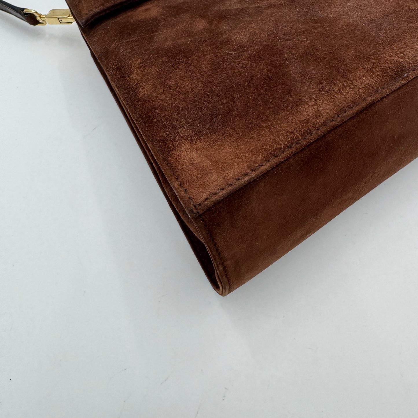 Salvatore Ferragamo Brown Suede Gancini Two-Way Top Handle Handbag