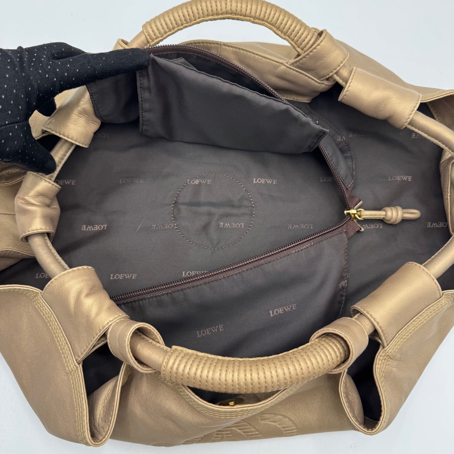 Loewe Gold Anagram Nappa Aire Handbag