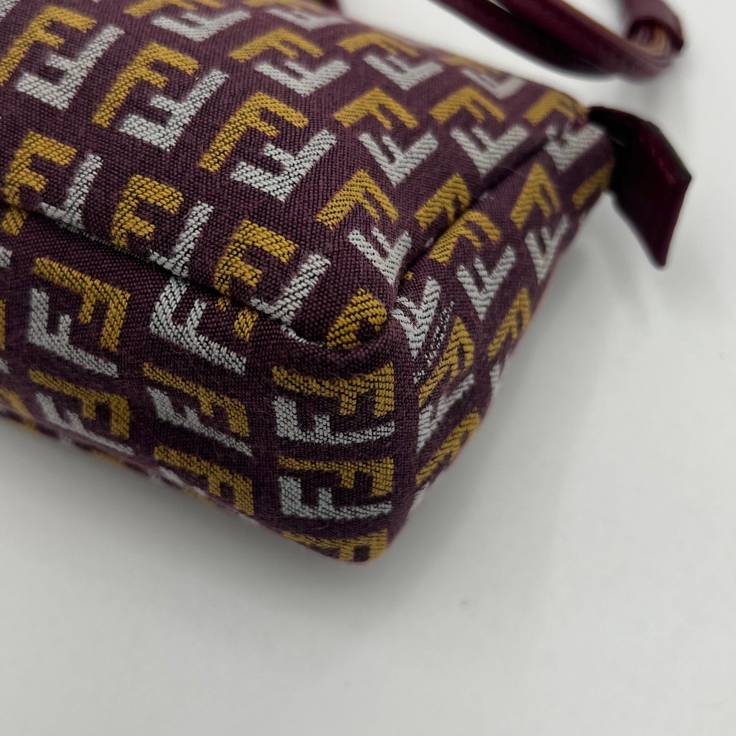 Fendi Purple Mustard Tricolor Zucchino Canvas Pochette