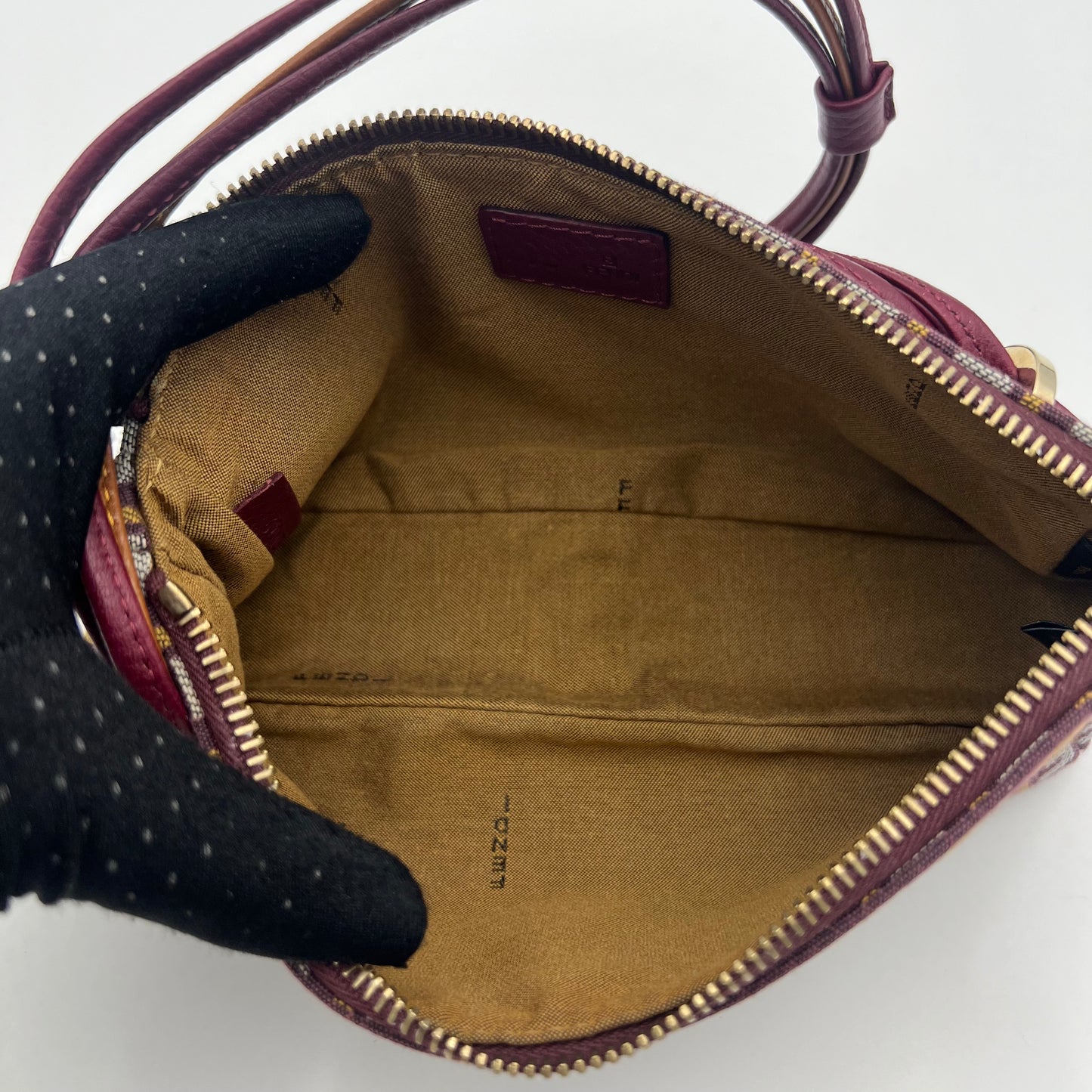 Fendi Purple Mustard Tricolor Zucchino Canvas Pochette