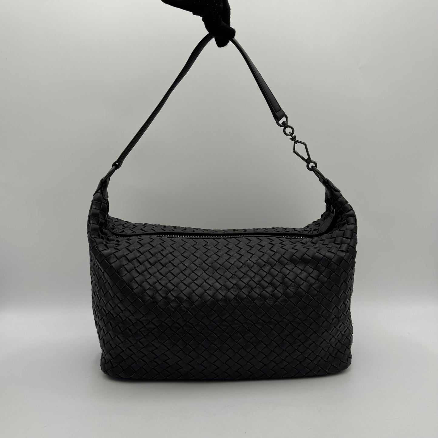 Bottega Veneta Black Intrecciato Large Hobo Shoulder