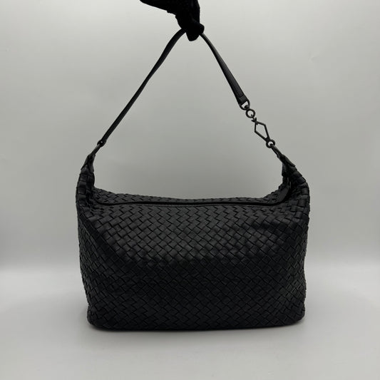Bottega Veneta Black Intrecciato Large Hobo Shoulder