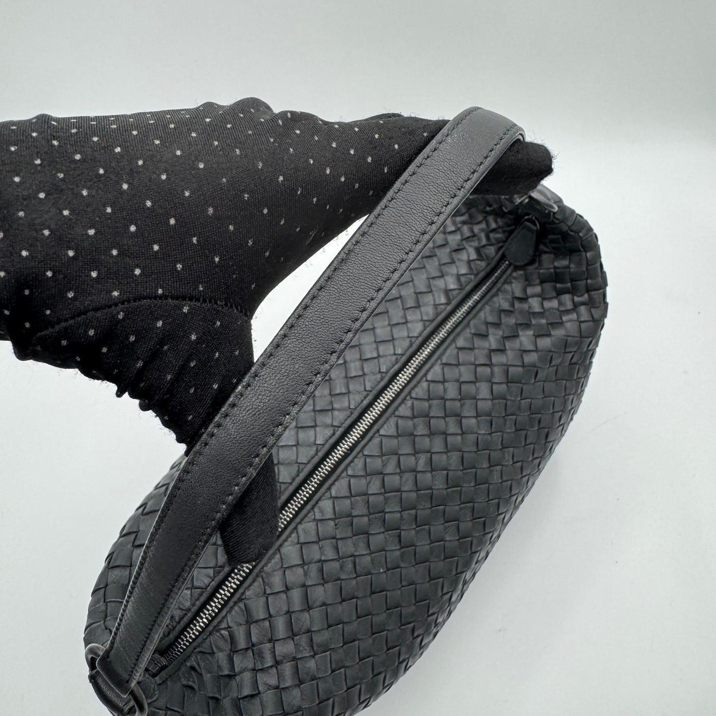 Bottega Veneta Black Intrecciato Large Hobo Shoulder