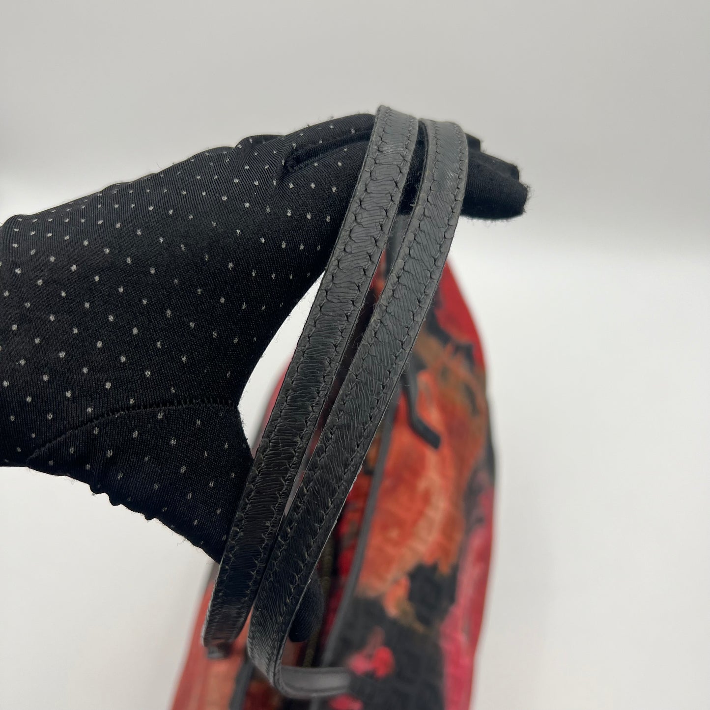 Fendi Black and Floral Printed Zucchino Zip Tote