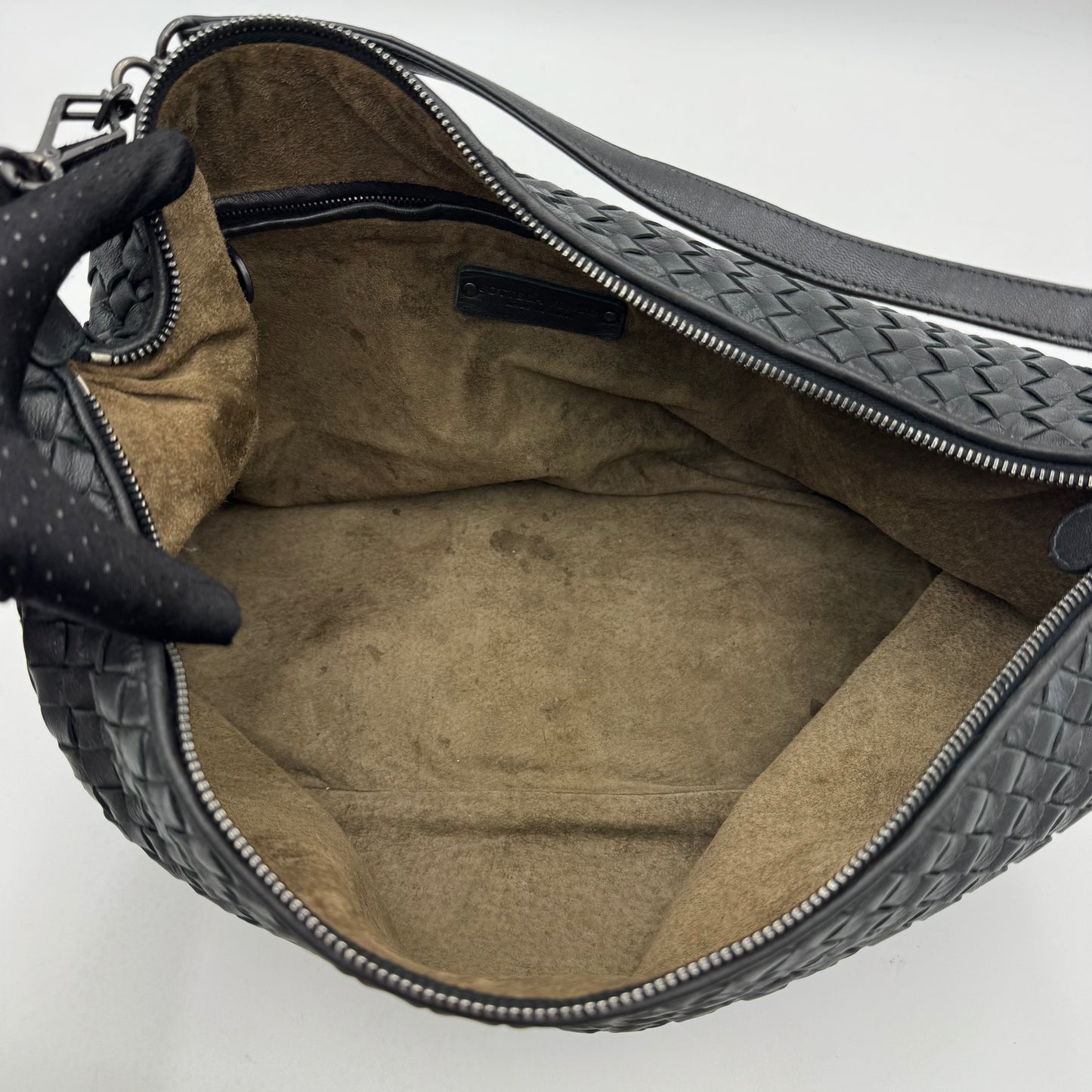 Bottega Veneta Black Intrecciato Large Hobo Shoulder