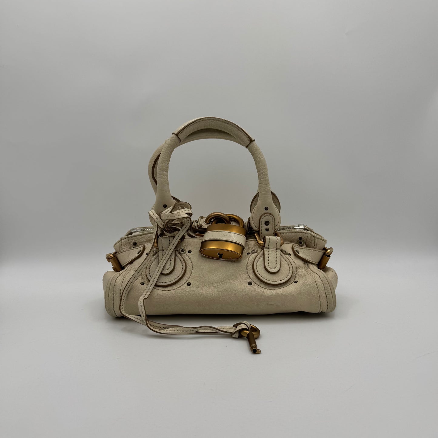 Chloe White Leather Mini Paddington